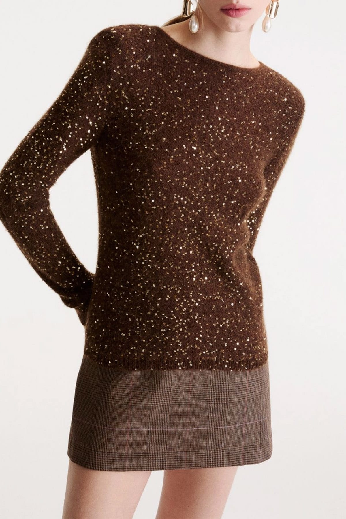 MARELLA MAGLIA-CANOTTIERA-TOP  Maglia in filato di alpaca con paillettes donna Marella Mllacacia