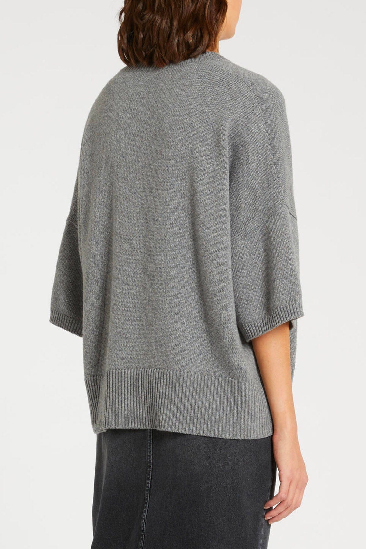 MARELLA MAGLIA-CANOTTIERA-TOP  GRIGIO MEDIO / XXS Maglia in lana e cashmere donna Marella Goletta