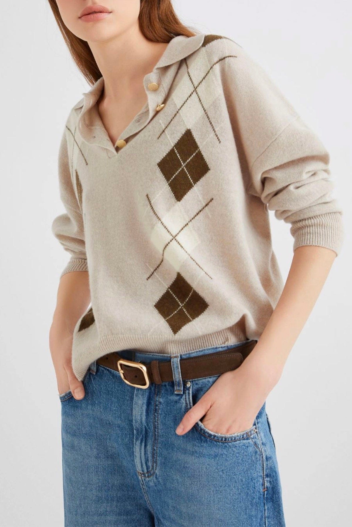 MARELLA MAGLIA-CANOTTIERA-TOP  Maglia in lana Marella Caviale