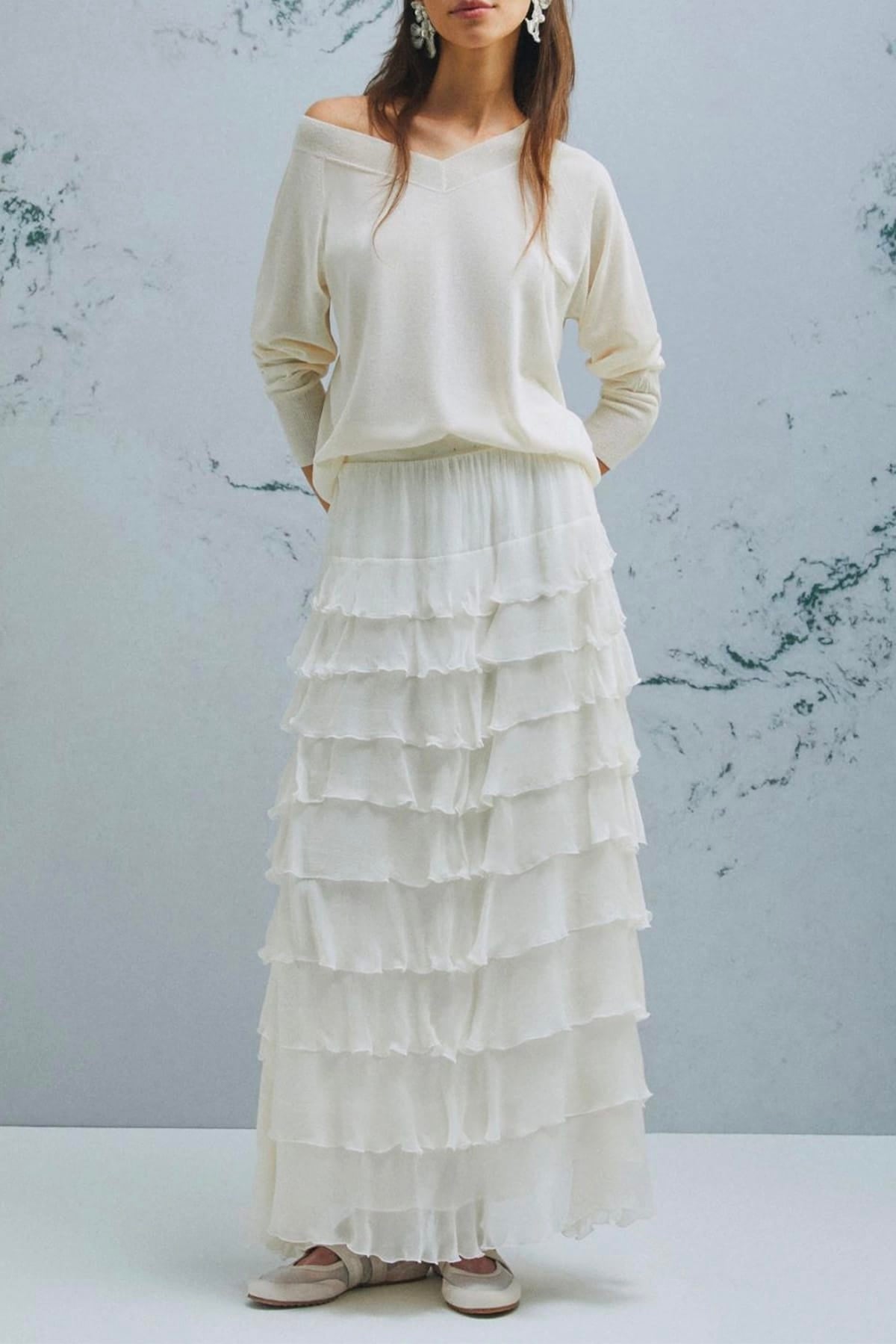 MARELLA MAGLIA-CANOTTIERA-TOP  Maglia in tulle bianca Marella Monochrome Mlmtubo