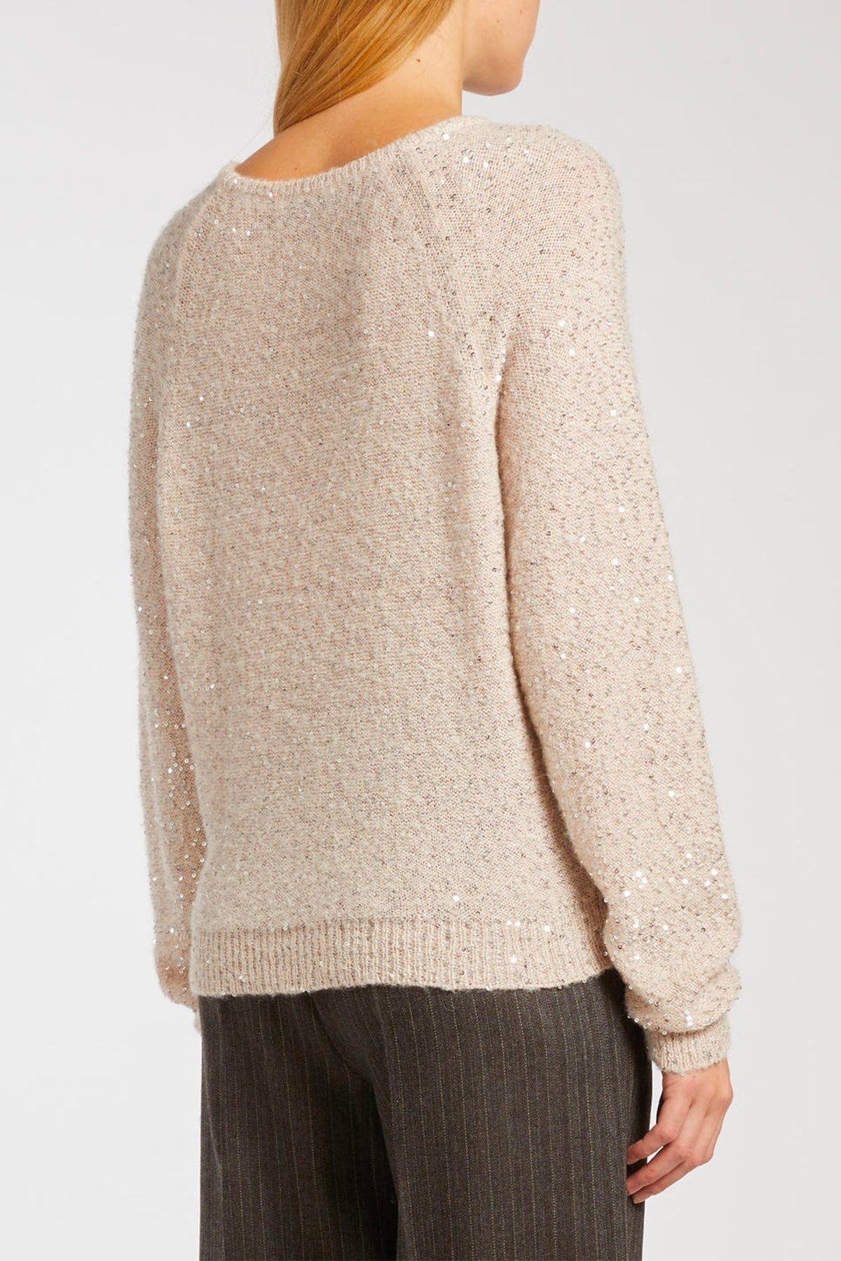 MARELLA MAGLIA-CANOTTIERA-TOP  BIANCO PERLA / XXS Maglia paillettes donna Marella Effige