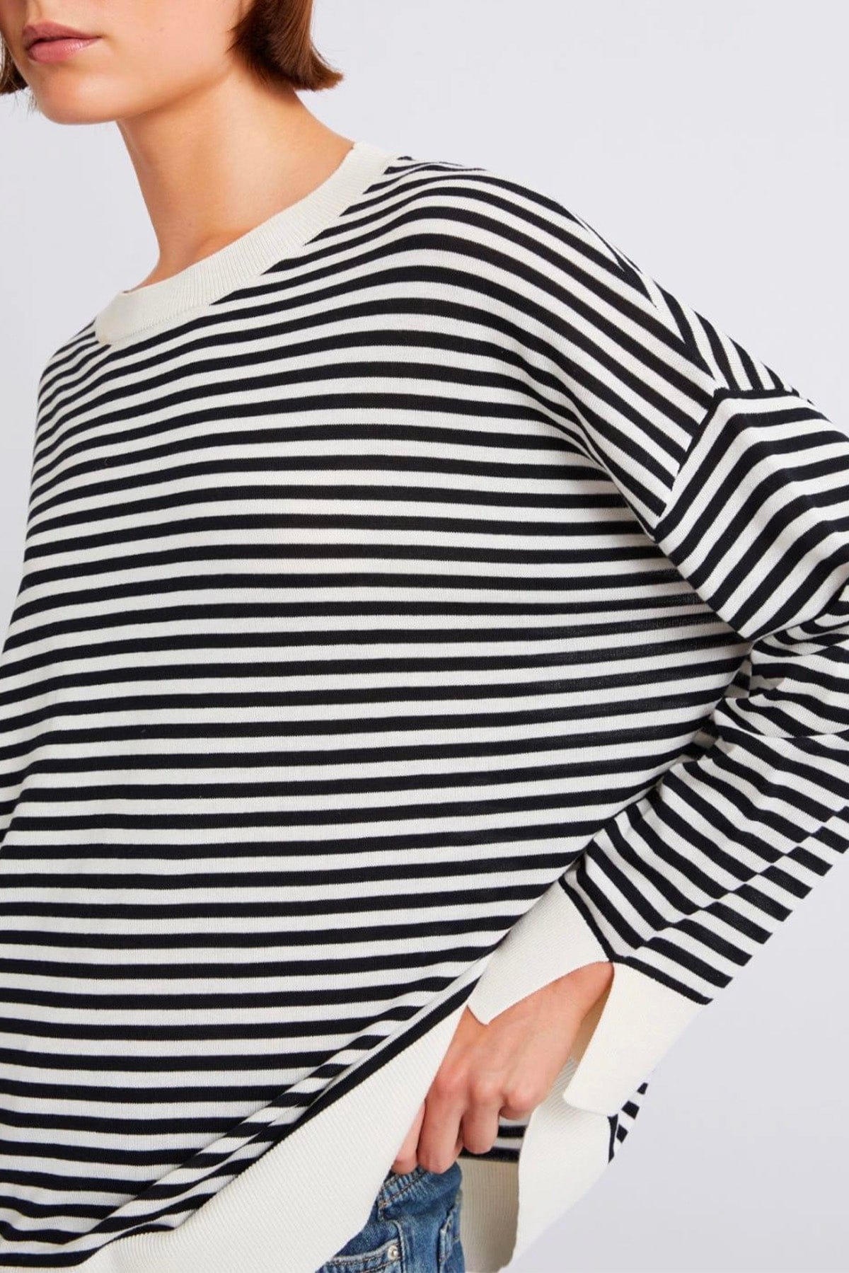 MARELLA MAGLIA-CANOTTIERA-TOP  PANNA / BLU / XXS Maglia rigata donna Marella Giara
