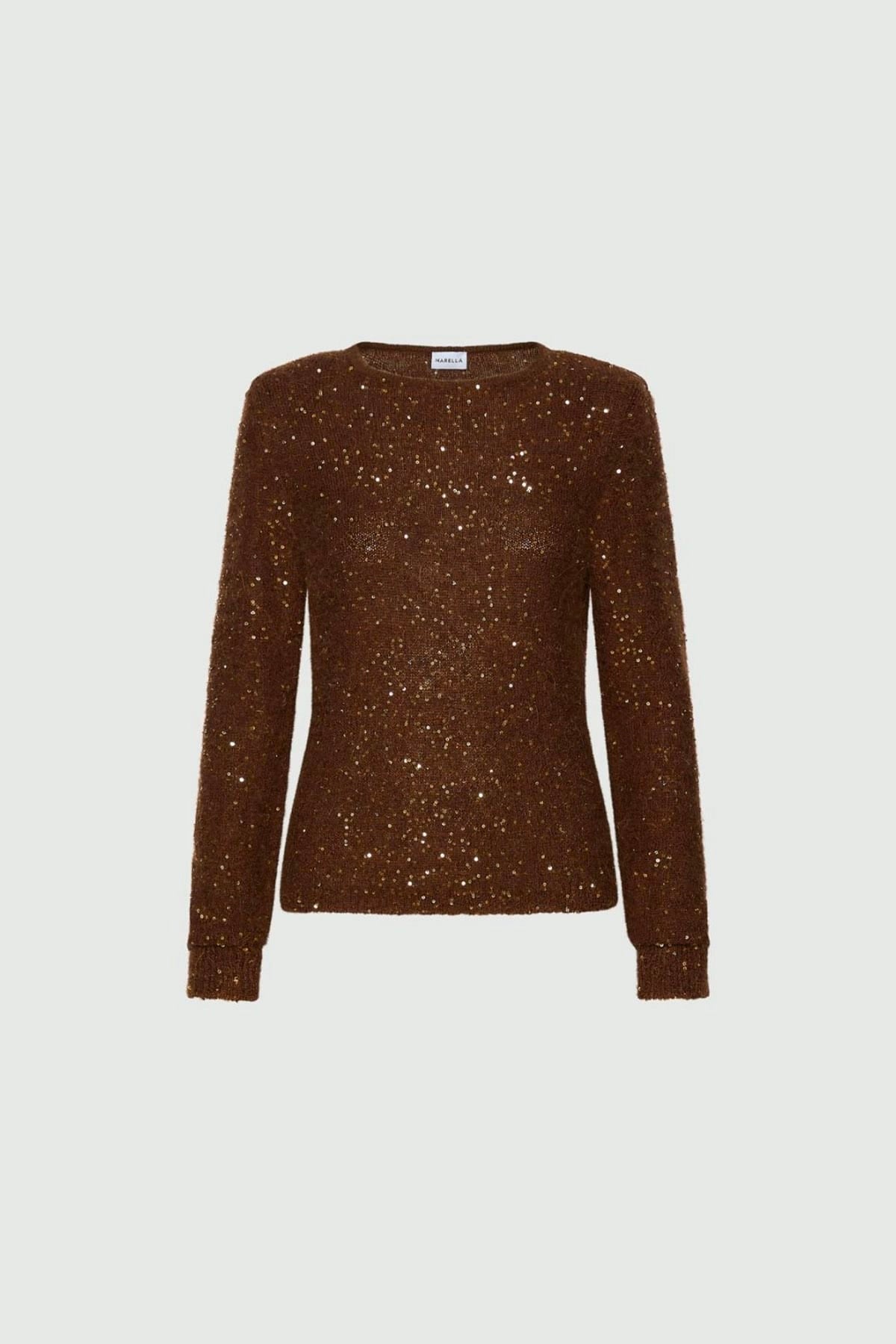 MARELLA MAGLIA-CANOTTIERA-TOP  MARON GLACE / XXS Maglia in filato di alpaca con paillettes donna Marella Mllacacia