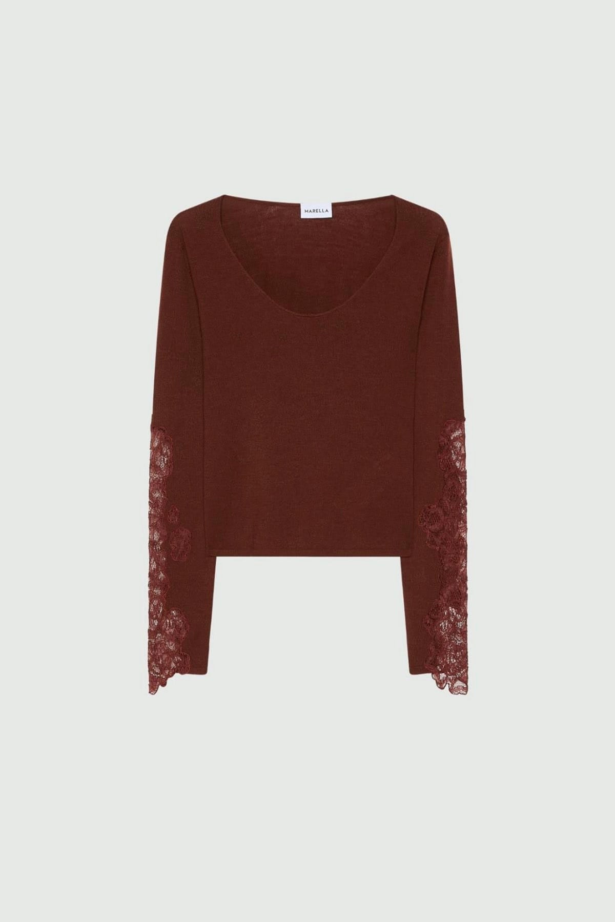 MARELLA MAGLIA-CANOTTIERA-TOP  MARON GLACE / XXS Maglia in filato di lana donna Marella Mllmaesa