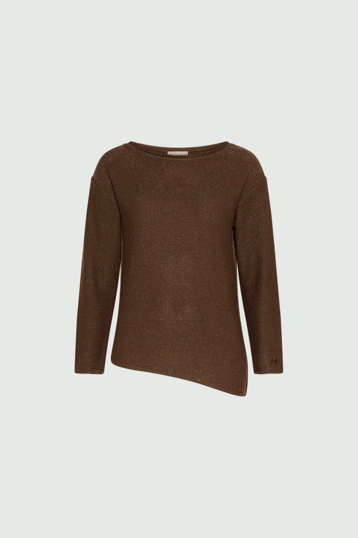 MARELLA MAGLIA-CANOTTIERA-TOP  MARRONE / XXS Maglia con lurex donna Marella Monochrome Mlmvasto