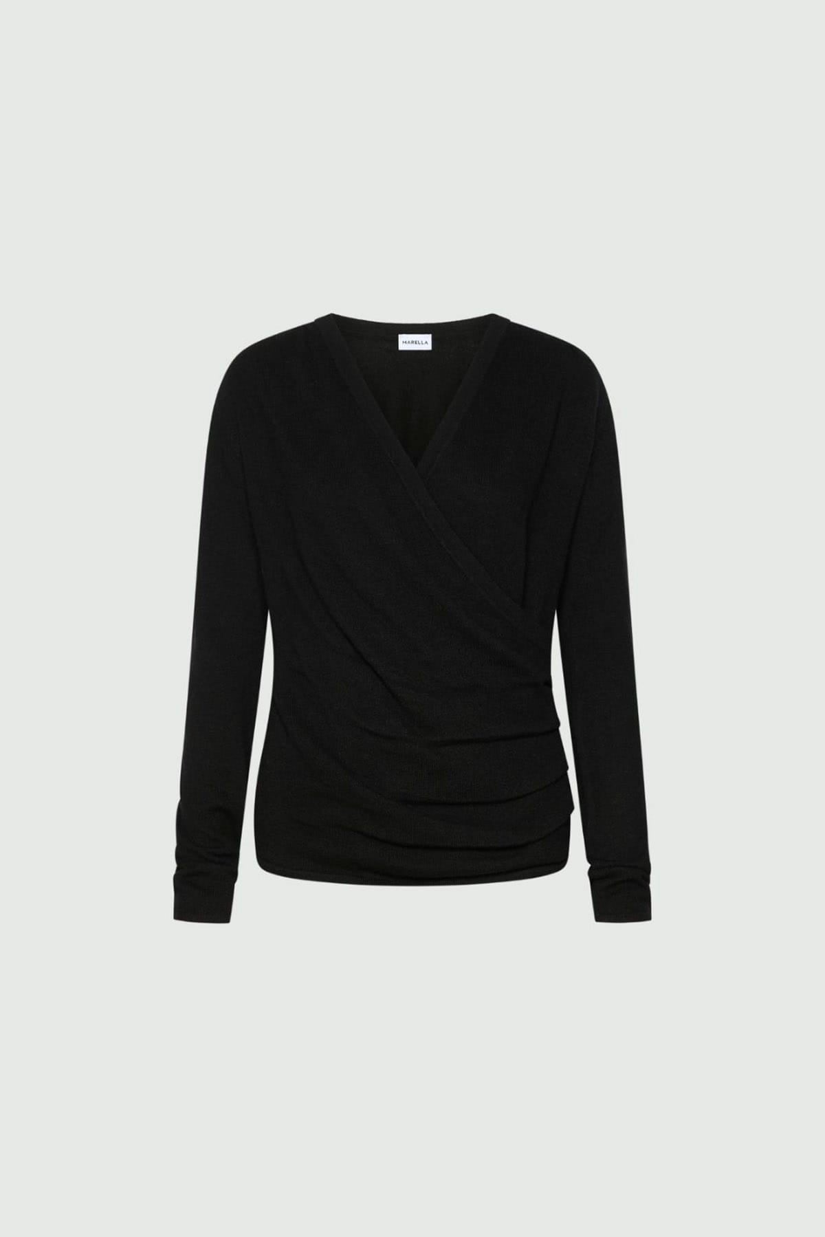 MARELLA MAGLIA-CANOTTIERA-TOP  NERO / XXS Maglia con scollo a v in cashmere donna Marella Mllvallo