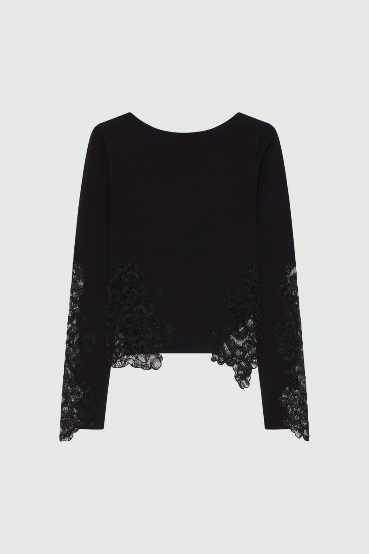 MARELLA MAGLIA-CANOTTIERA-TOP  NERO / XXS Maglia donna con dettagli in pizzo Marella Torso