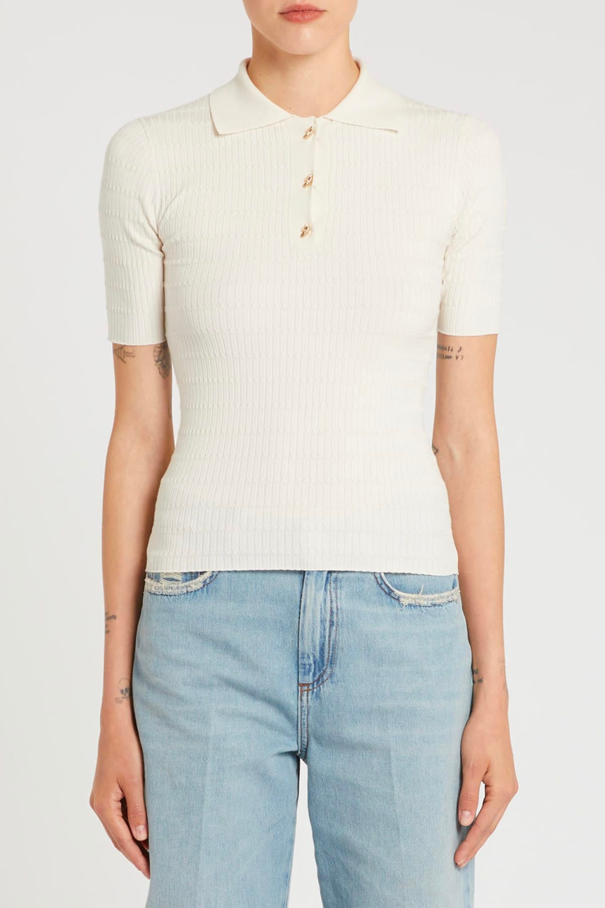 MARELLA MAGLIA-CANOTTIERA-TOP  PANNA / XXS Polo in maglia donna Marella Mlllegno