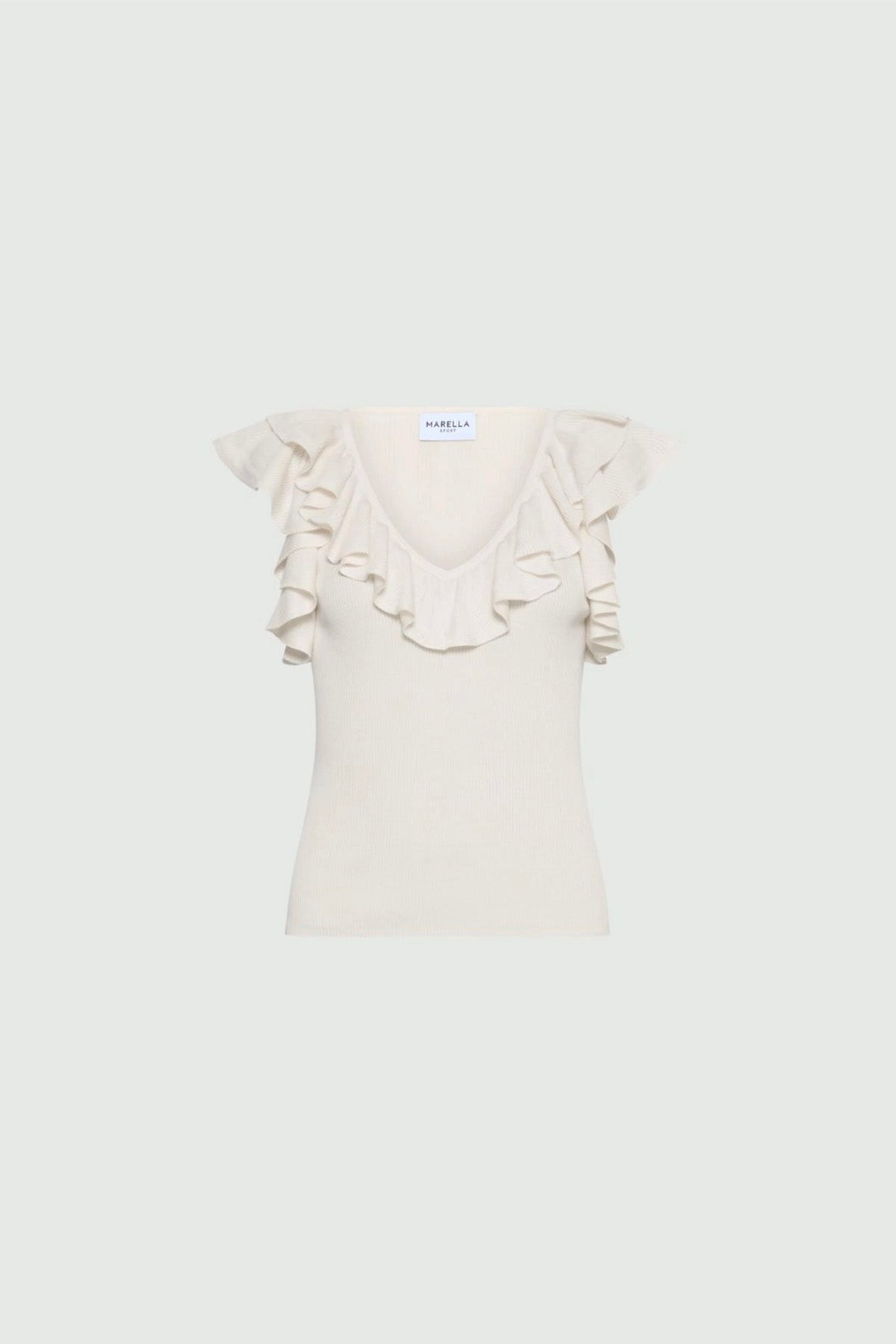 MARELLA MAGLIA-CANOTTIERA-TOP  PANNA / XXS Top con rouges senza maniche Marella Matassa