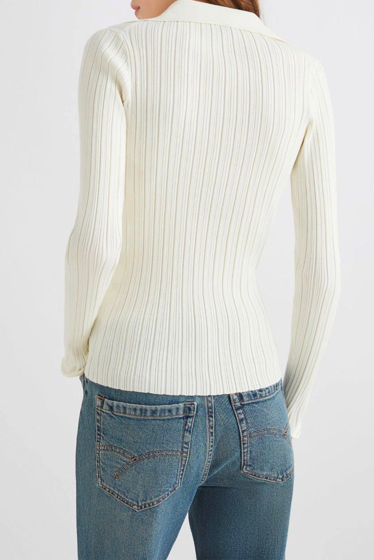 MARELLA MAGLIA-CANOTTIERA-TOP  Polo in maglia bianca Marella BInomio