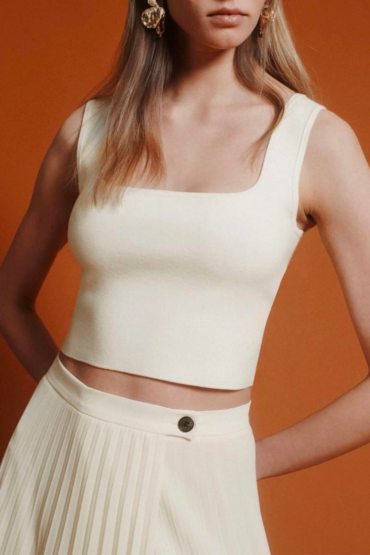 MARELLA MAGLIA-CANOTTIERA-TOP  Top bianco in maglia donna Marella 365 Mltmaster