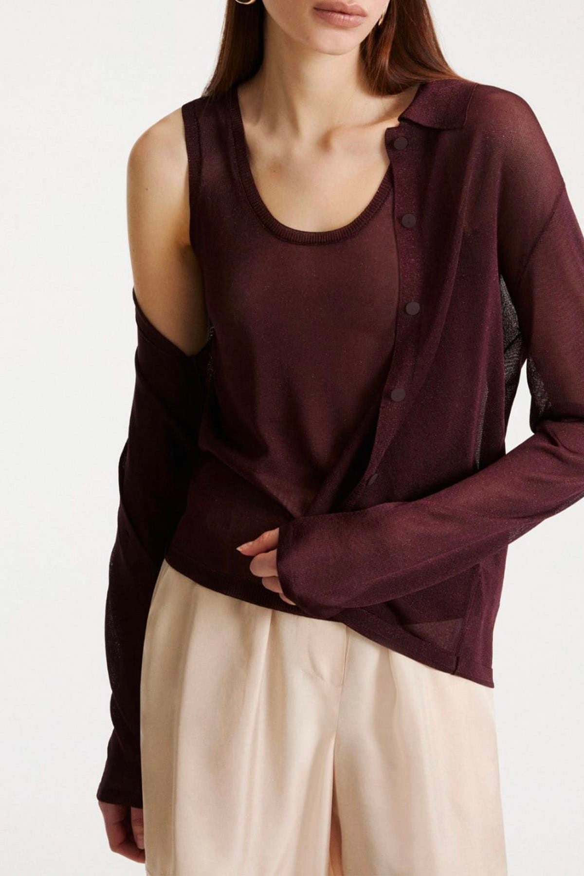 MARELLA MAGLIA-CANOTTIERA-TOP  Top donna Marella bordeaux Mlsprugna