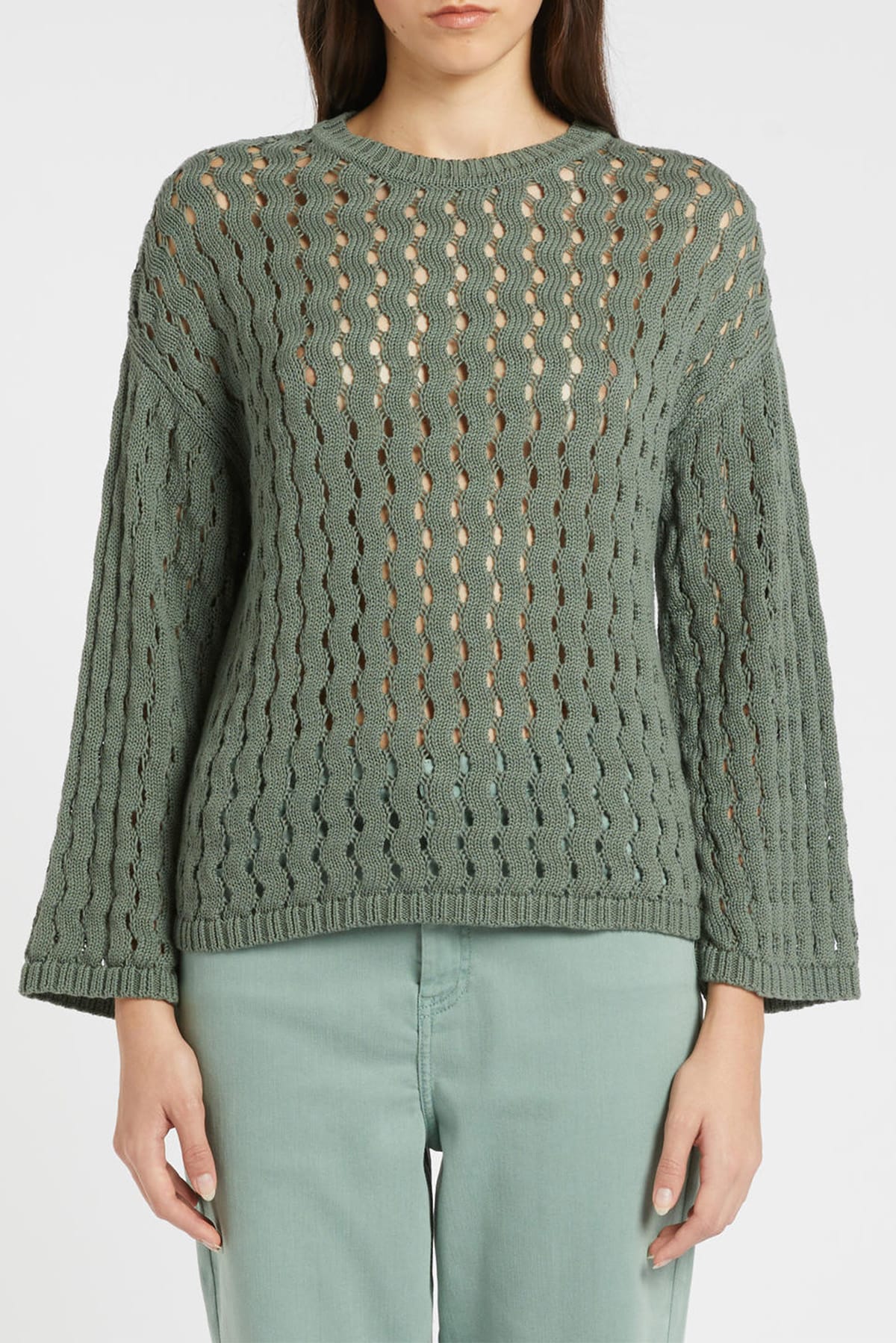 MARELLA MAGLIA-CANOTTIERA-TOP  MARRONE / XXS Maglia tricot in cotone Marella Monochrome Mlmfiorire
