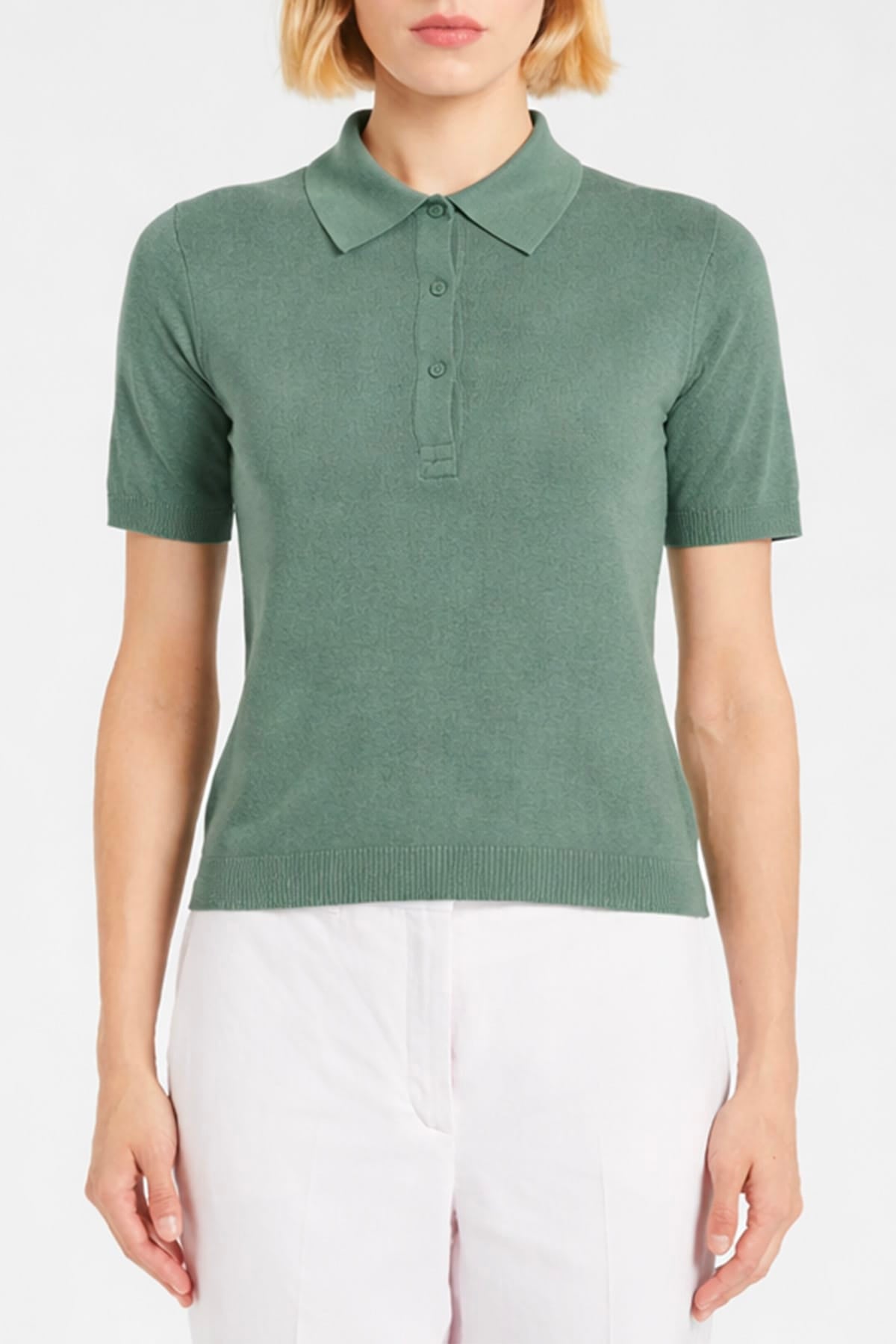 MARELLA MAGLIA-CANOTTIERA-TOP  VERDE / XXS Polo in maglia donna Marella Monochrome Mlmalcamo