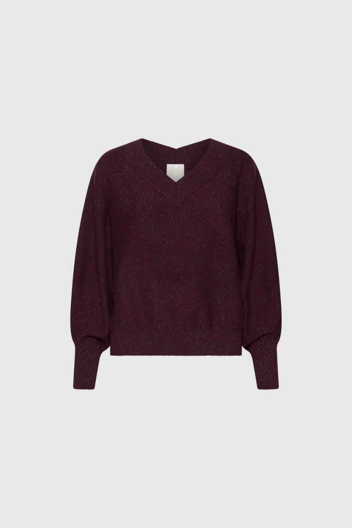 MARELLA MAGLIA-CANOTTIERA-TOP  VIOLA MORA / XXS Maglia in lana con scollo a V Marella Mlldoppia