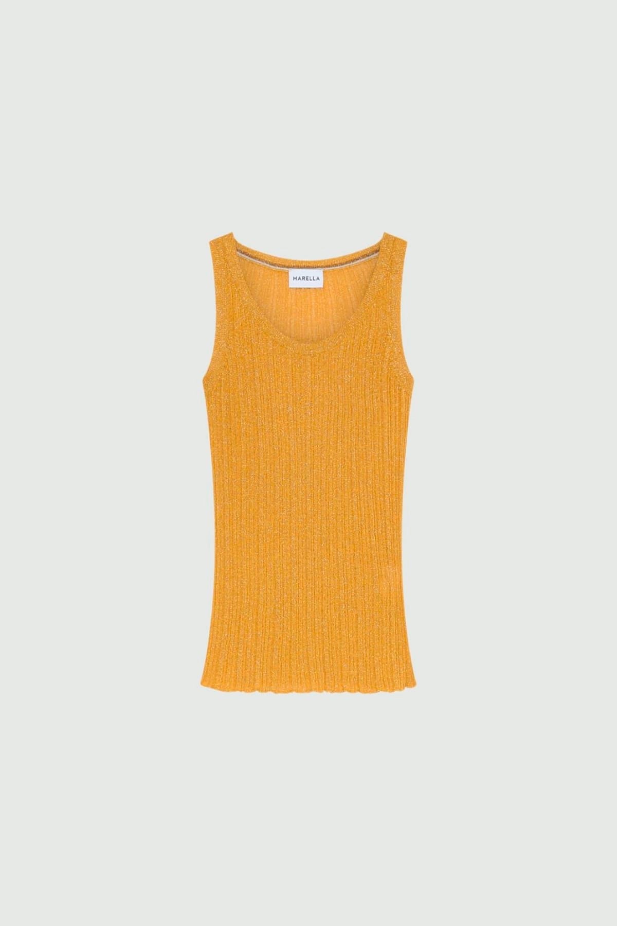 MARELLA MAGLIA-CANOTTIERA-TOP  ZAFFERANO / XXS Top donna canotte con lurex Marella Mllfesta