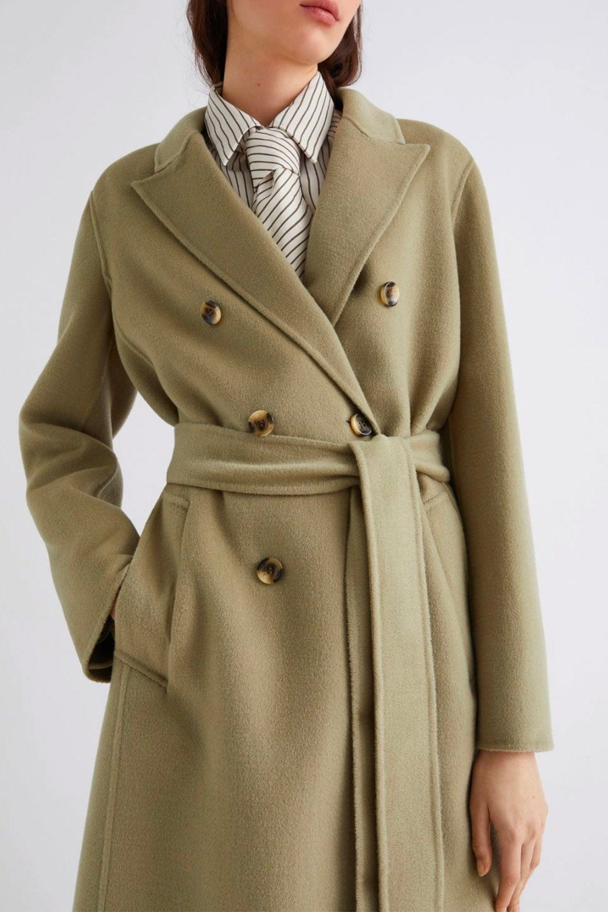 MARELLA MANTELLO-MANTELLA  VERDE SALVIA / 34 Cappotto in lana verde salvia Marella Ara