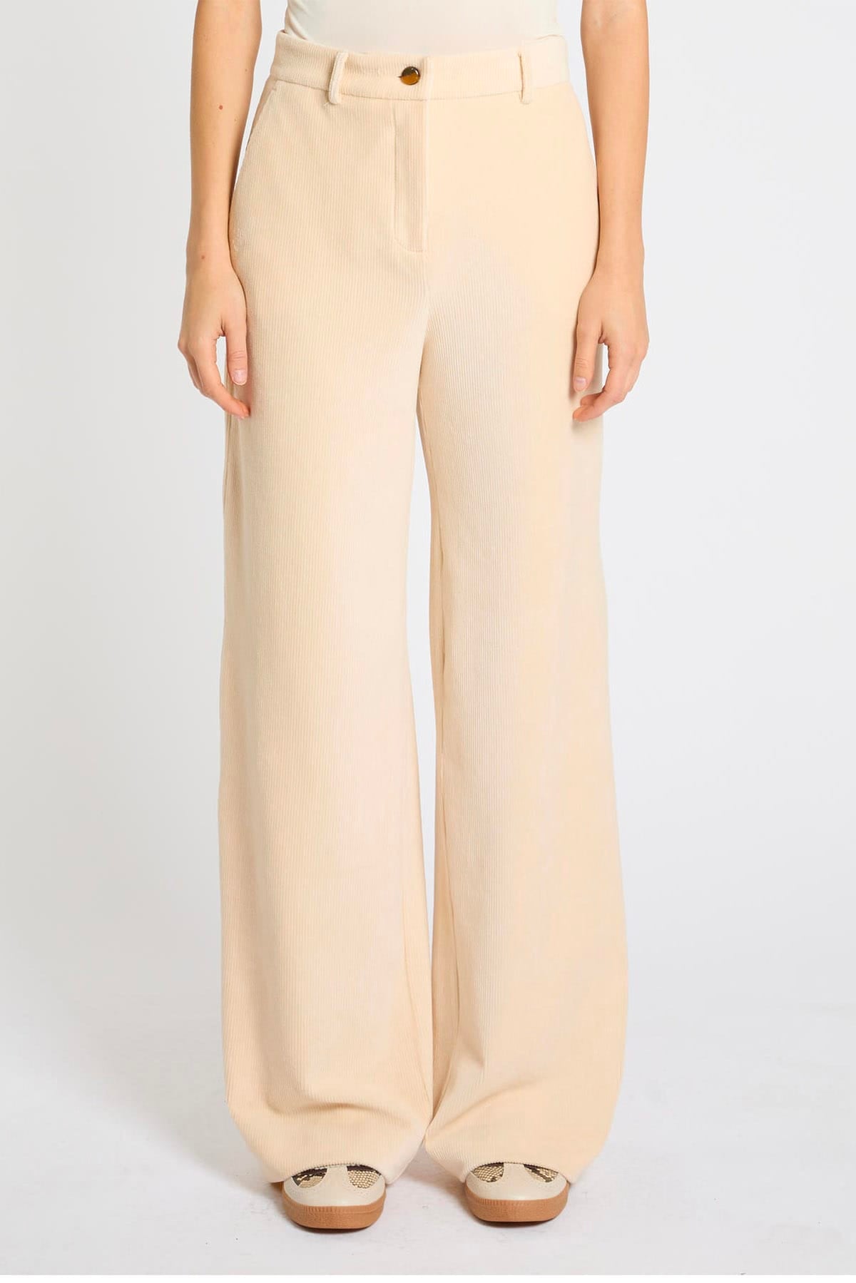 MARELLA PANTALONE IN JERSEY  CREMA / 34 Pantaloni in velluto a coste donna Marella Mlsastrale