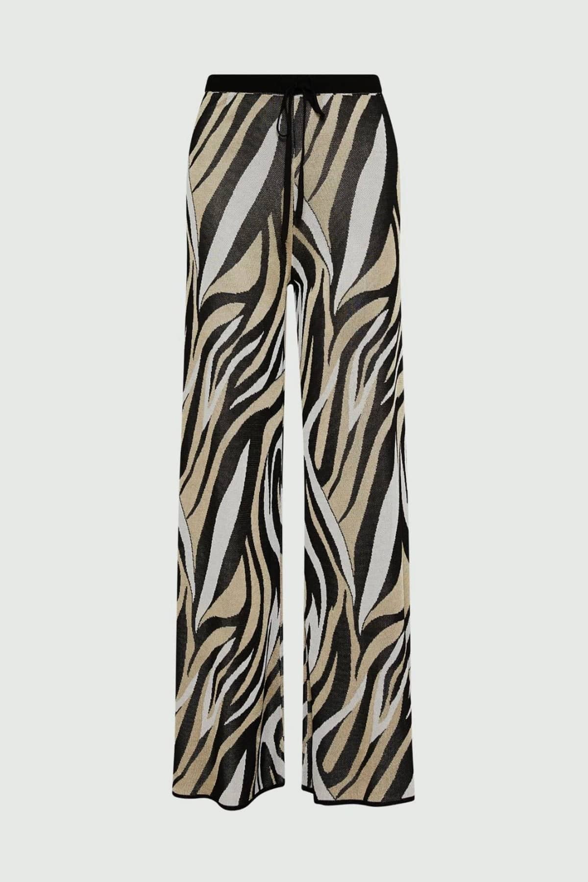MARELLA PANTALONE IN MAGLIA  DISEGNO ZEBRATO / XXS Pantaloni in maglia zebrata Marella Nembi