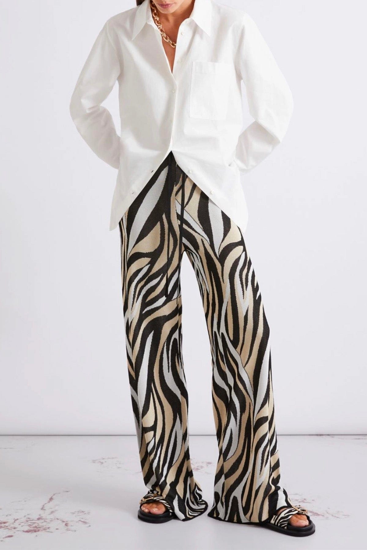 MARELLA PANTALONE IN MAGLIA  Pantaloni in maglia zebrata Marella Nembi
