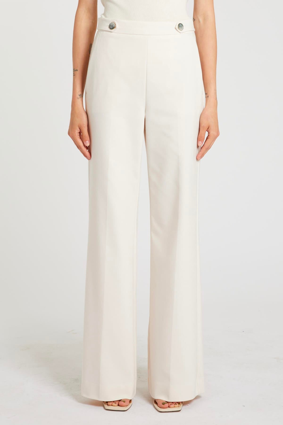 MARELLA PANTALONE LUNGO  BIANCO / 34 Pantaloni bianchi donna Marella Mllfingere