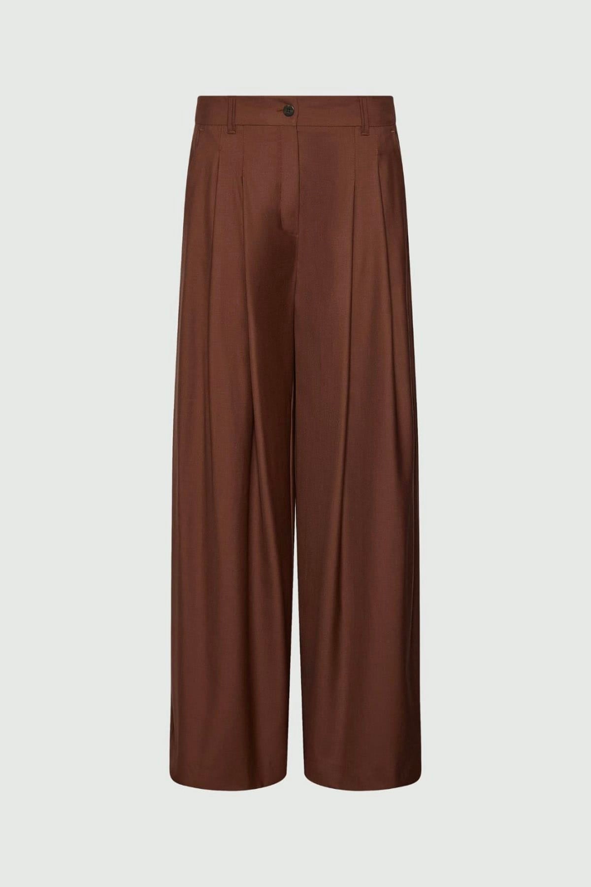 MARELLA PANTALONE LUNGO  CARAMELLO / 34 Pantaloni fluidi in lana donna Marella Mllsalvo