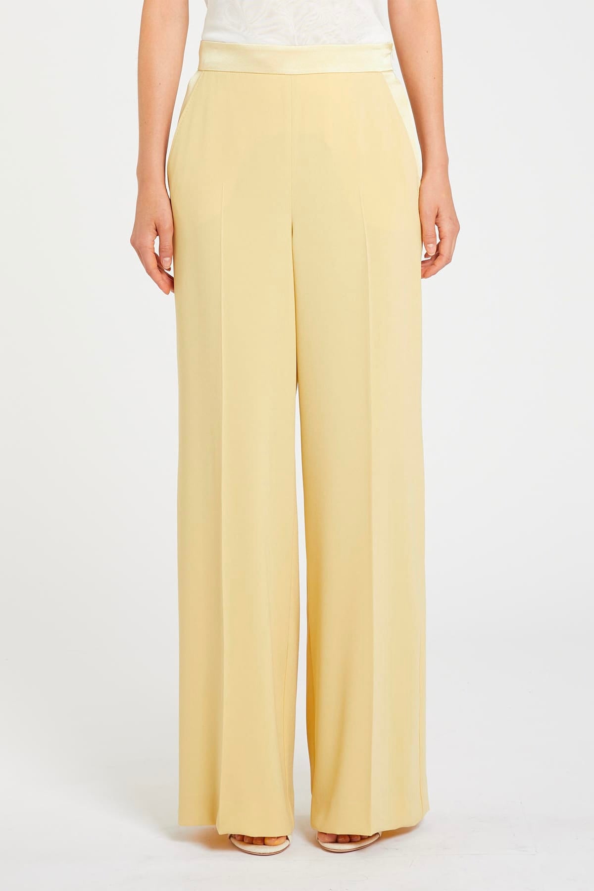 MARELLA PANTALONE LUNGO  GIALLO / 34 Pantaloni in raso donna Marella Mllstampa