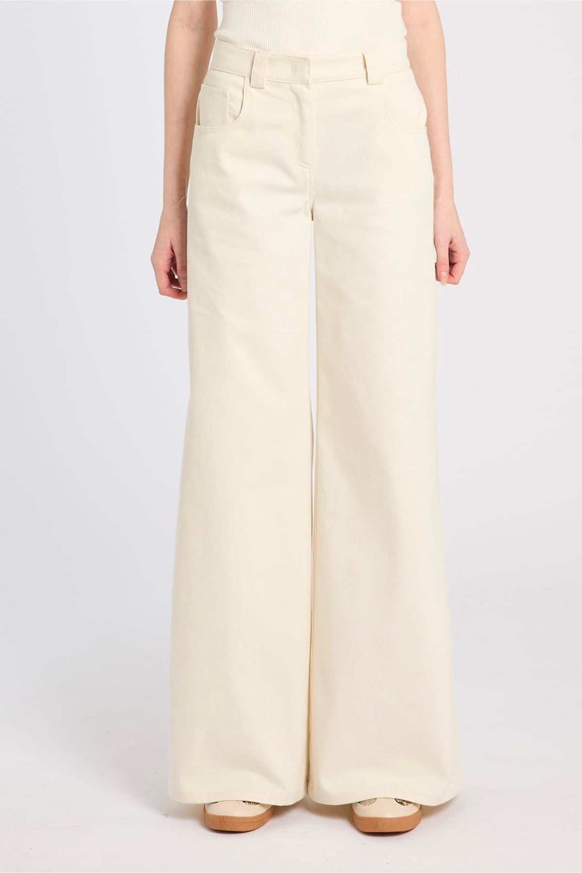 MARELLA PANTALONE LUNGO  BIANCO PANNA / 34 Jeans bianchi in denim donna Marella Mllsaio