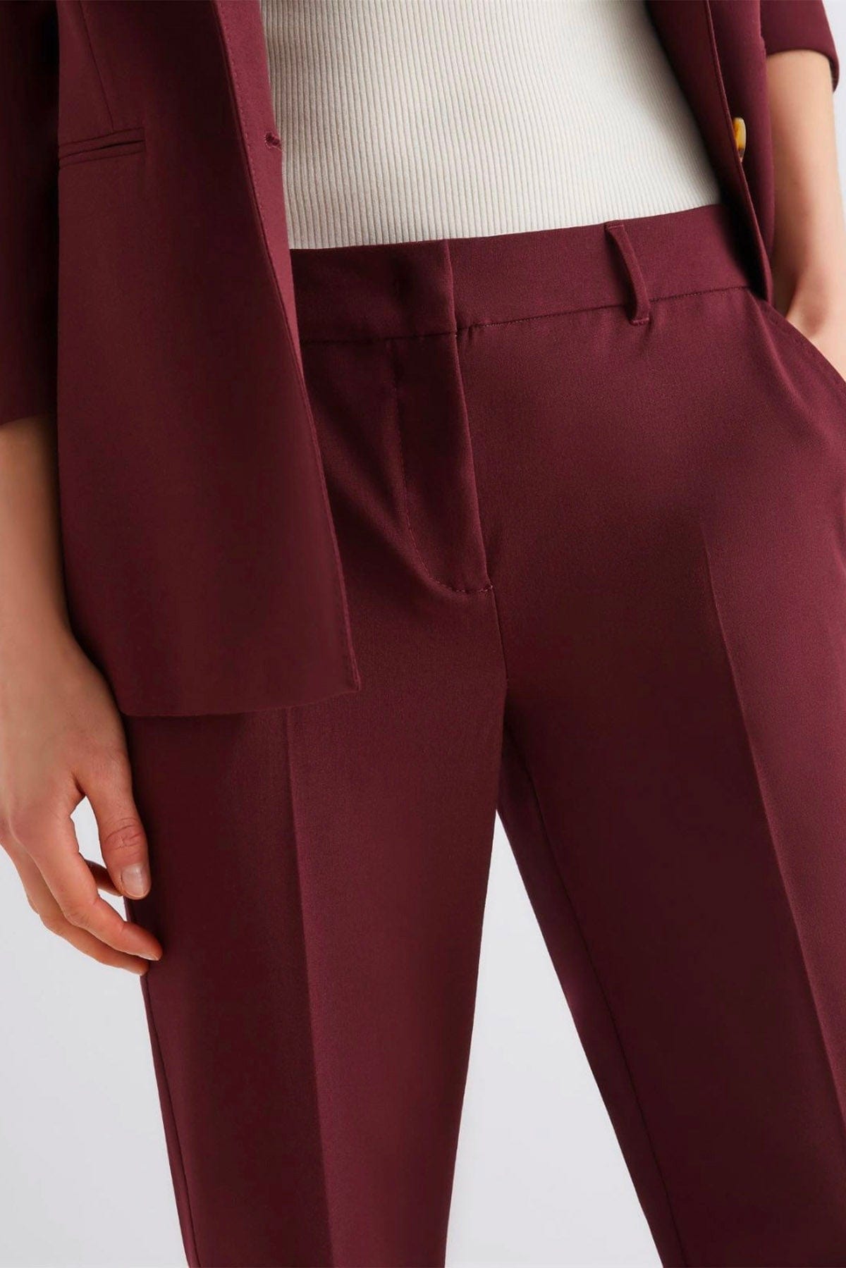 MARELLA PANTALONE LUNGO  BORDEAUX / 34 Pantalone a sigaretta donna Marella Leccio