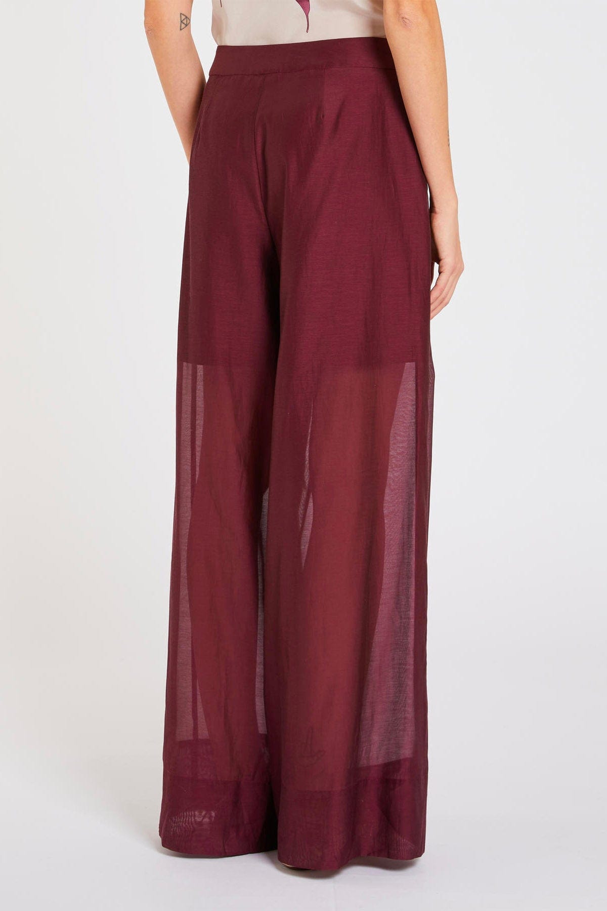 MARELLA PANTALONE LUNGO  BORDEAUX / 34 Pantalone bordeaux lungo donna Marella Pianta