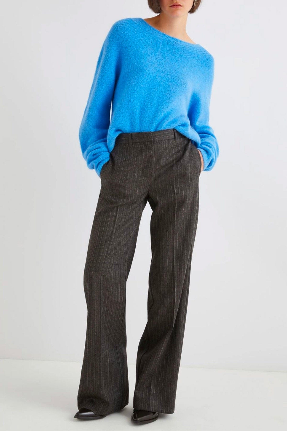 MARELLA PANTALONE LUNGO  MARRONE MELANGE / 34 Pantalone in lana marrone melange Marella Renoir