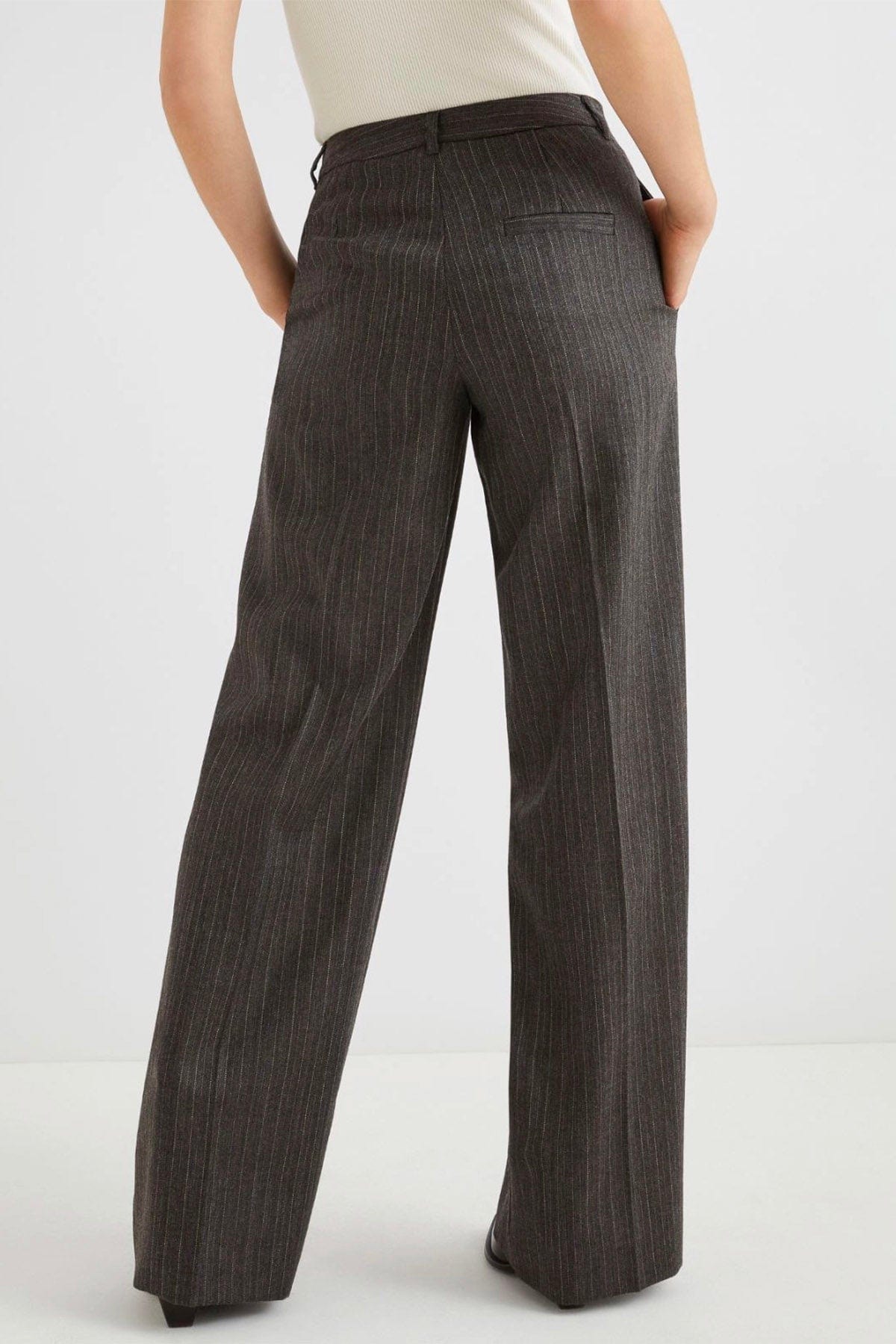 MARELLA PANTALONE LUNGO  Pantalone in lana marrone melange Marella Renoir
