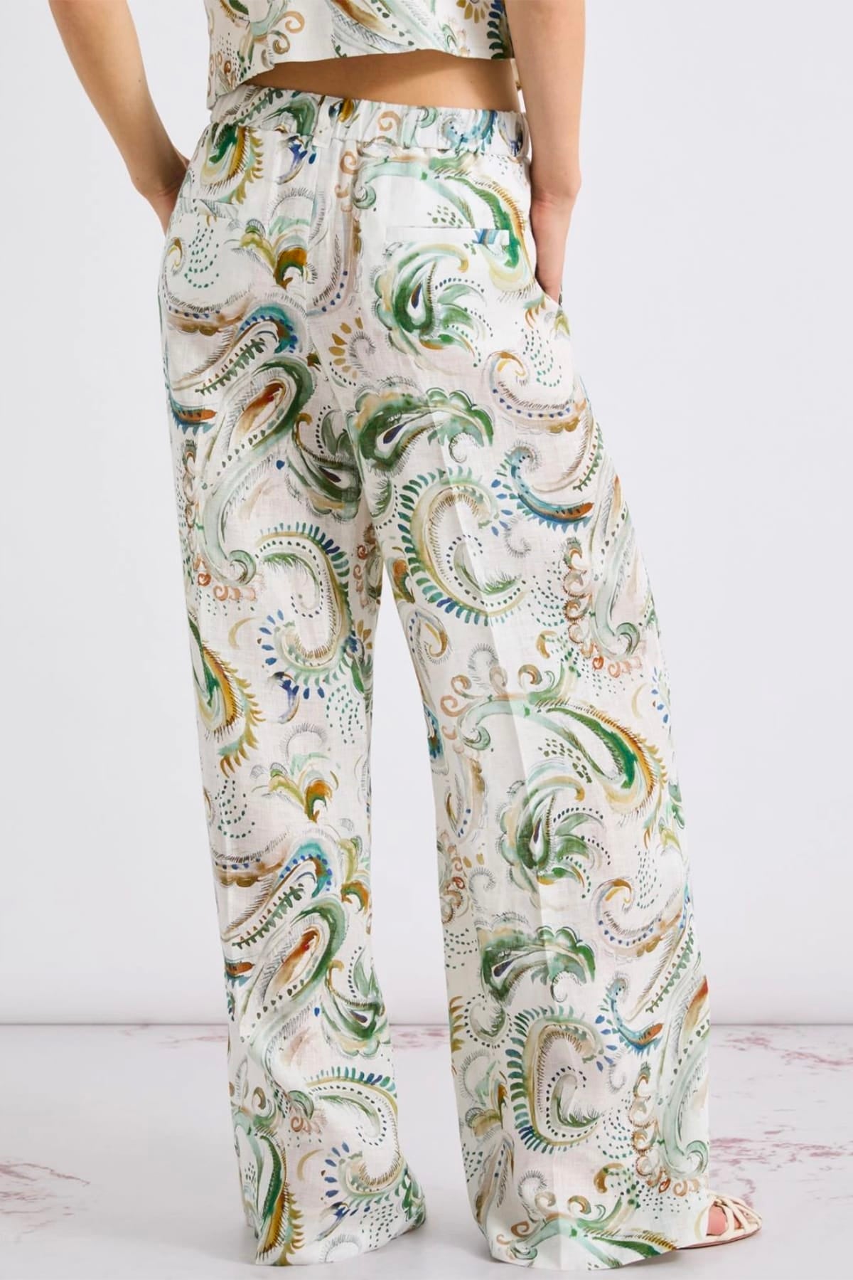 MARELLA PANTALONE LUNGO  Pantalone in lino stampato donna Marella Mlldomino
