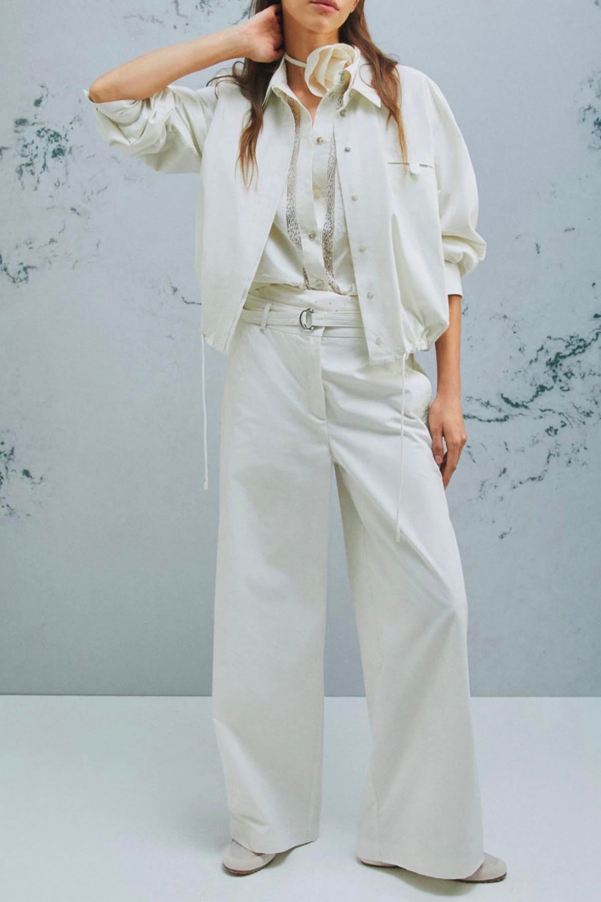 MARELLA PANTALONE LUNGO  BIANCO / 34 Pantalone over in cotone donna Marella Monochrome Mlmbosso