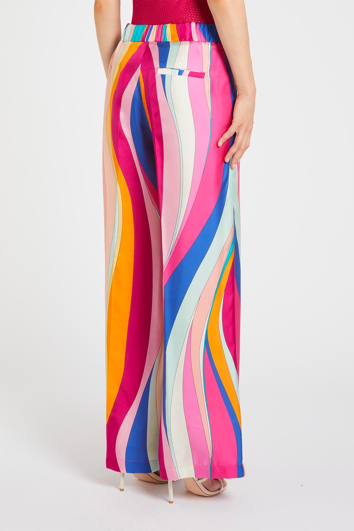 MARELLA PANTALONE LUNGO  RIGATO MULTICOLOR / 34 Pantalone over in seta donna Marella Mllopossum