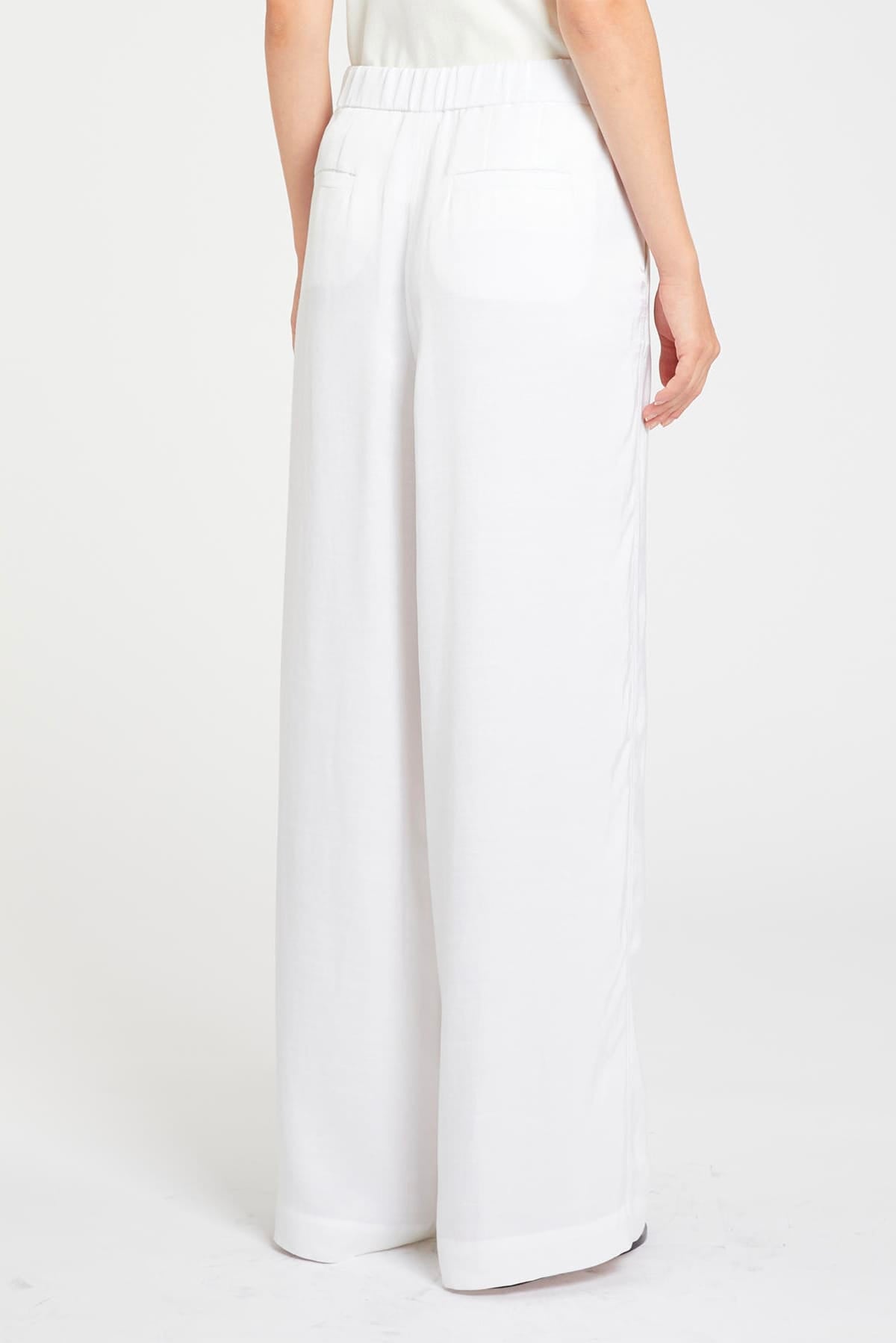 MARELLA PANTALONE LUNGO  BIANCO OTTICO / 34 Pantaloni bianchi fluidi donna Marella Mllidoneo