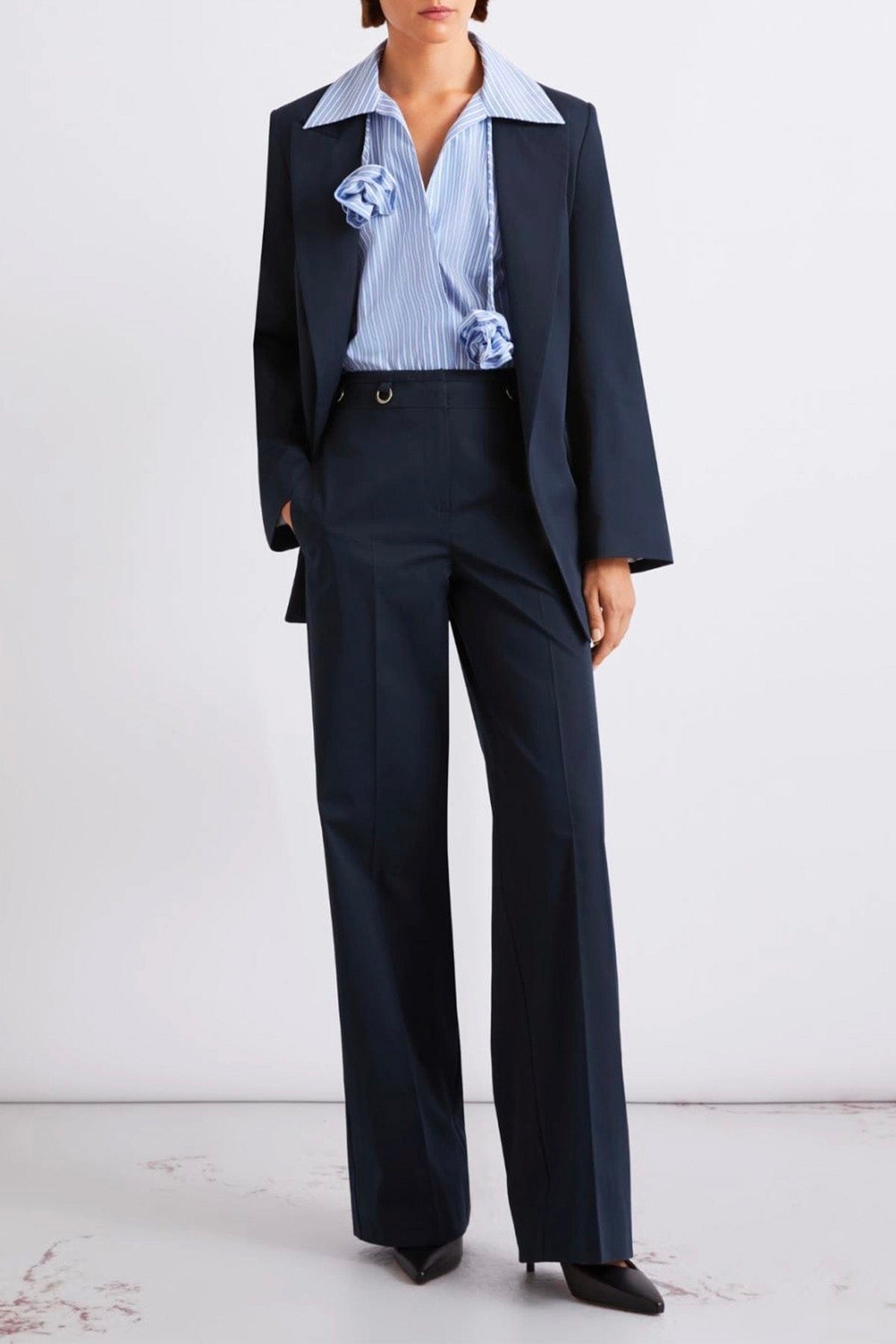 MARELLA PANTALONE LUNGO  Pantaloni blu over donna Marella Acciaio