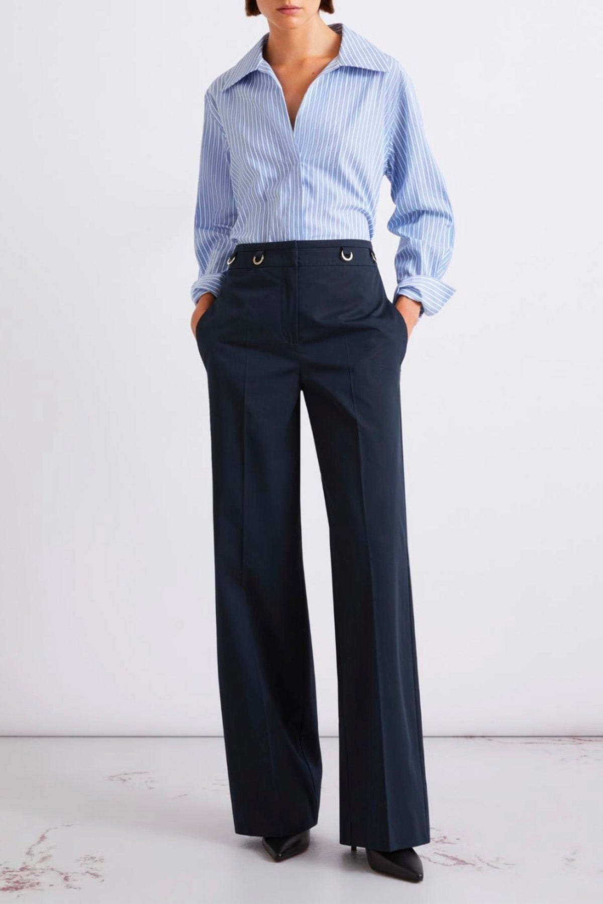 MARELLA PANTALONE LUNGO  Pantaloni blu over donna Marella Acciaio