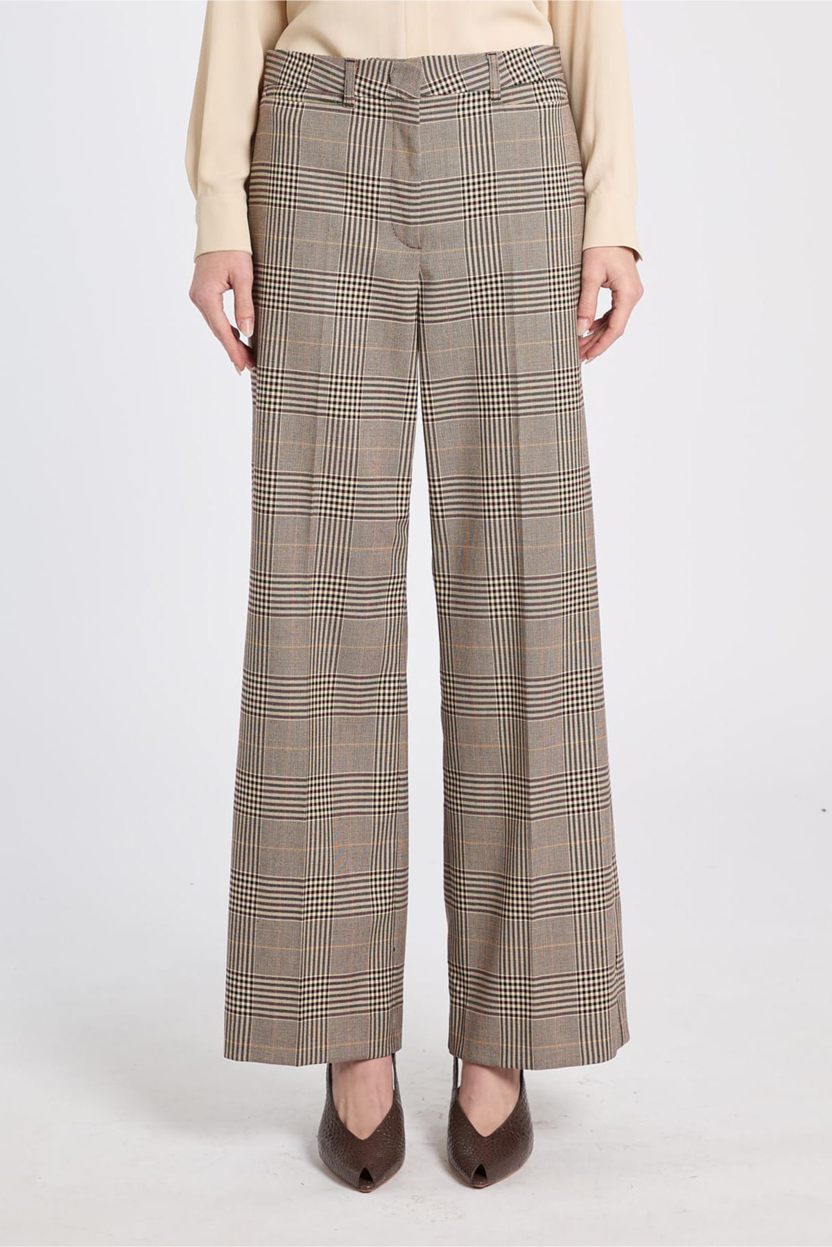 MARELLA PANTALONE LUNGO  Pantaloni donna Marella check Mllcanapa