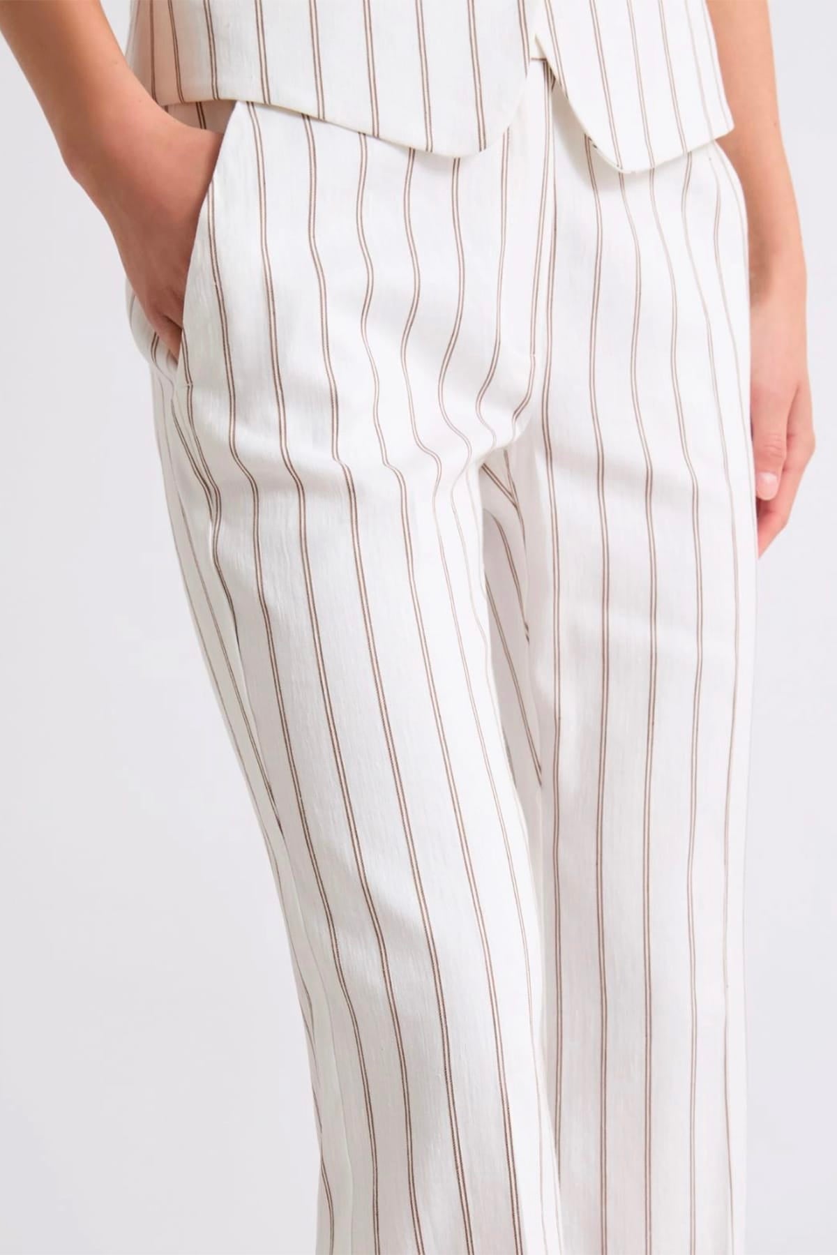 MARELLA PANTALONE LUNGO  BIANCO GESSATO / 34 Pantaloni donna marella Gessati Mllfebo