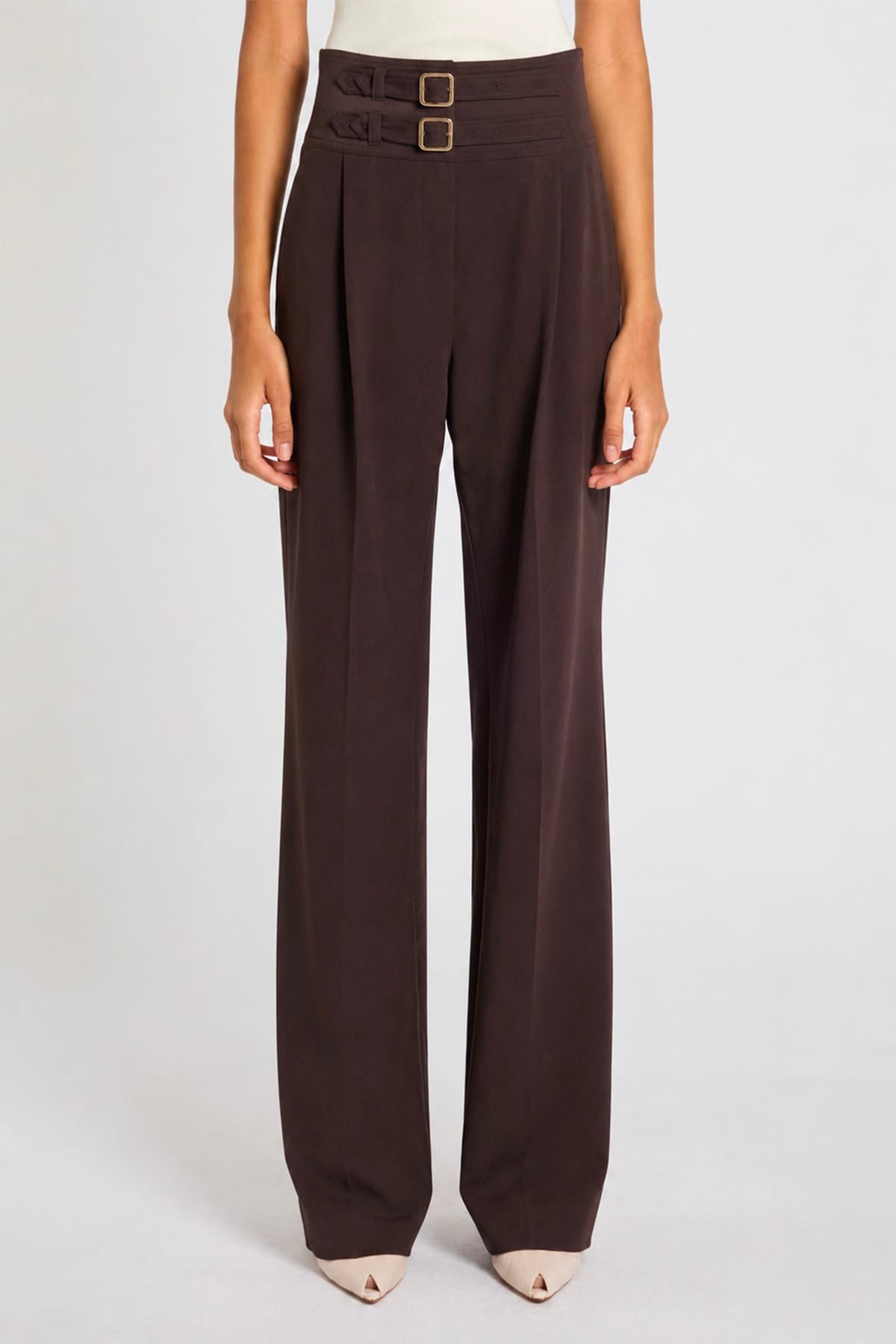 MARELLA PANTALONE LUNGO  Pantaloni donna Marella over con fibbia Mllmaranta