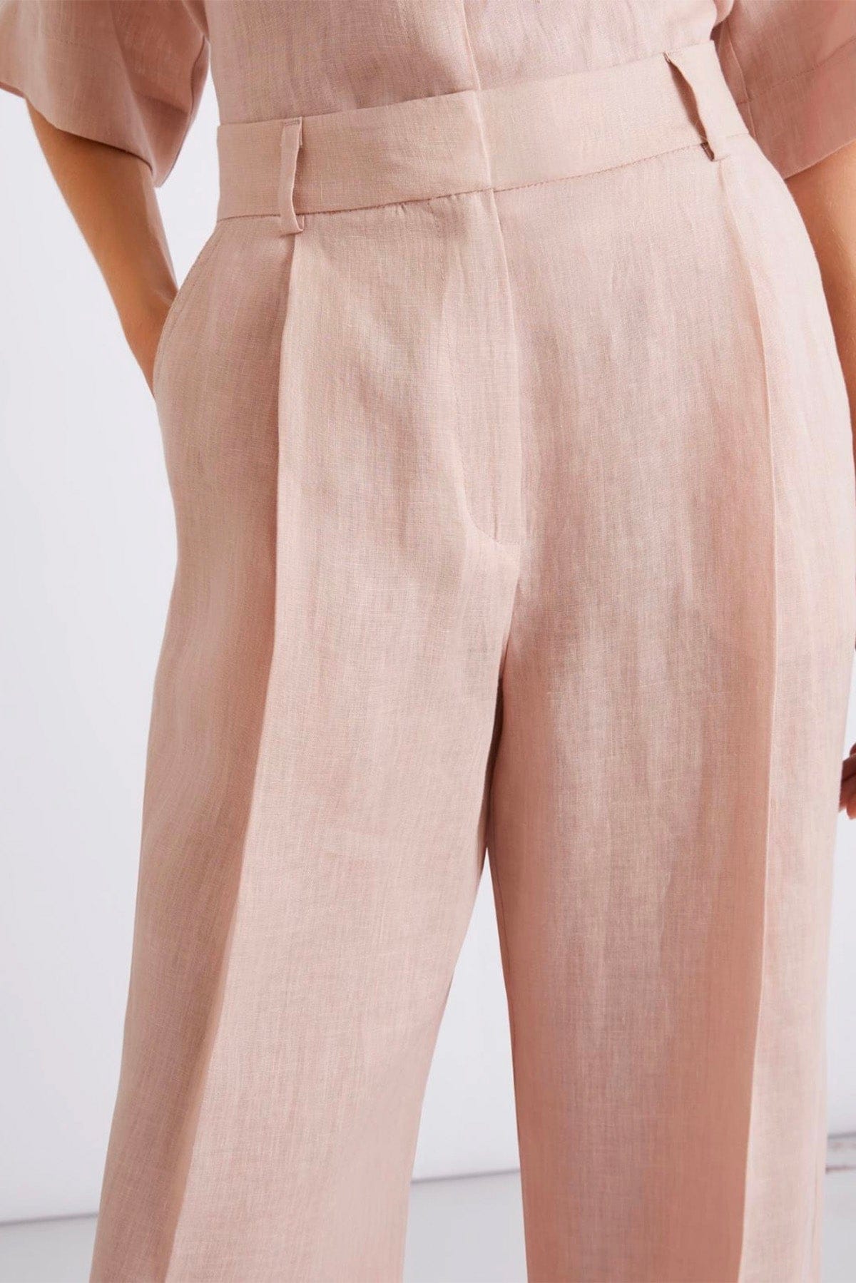 MARELLA PANTALONE LUNGO  ROSA CIPRIA / 34 Pantaloni in lino donna Marella Solista1