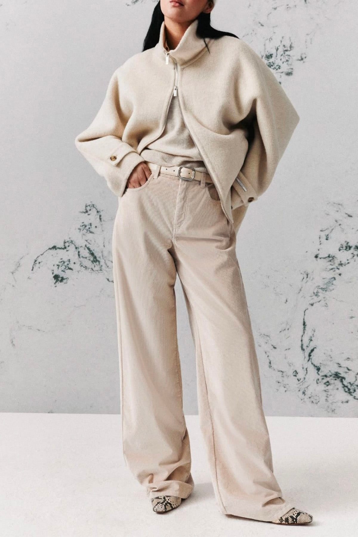 MARELLA PANTALONE LUNGO  AVENA / 34 Pantaloni in velluto a coste Marella Mllefebo