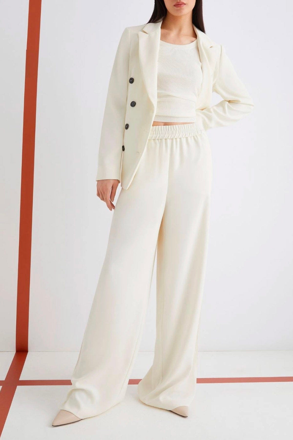 MARELLA PANTALONE LUNGO  BIANCO LANA / 34 Pantaloni lunghi donna Marella Stilla