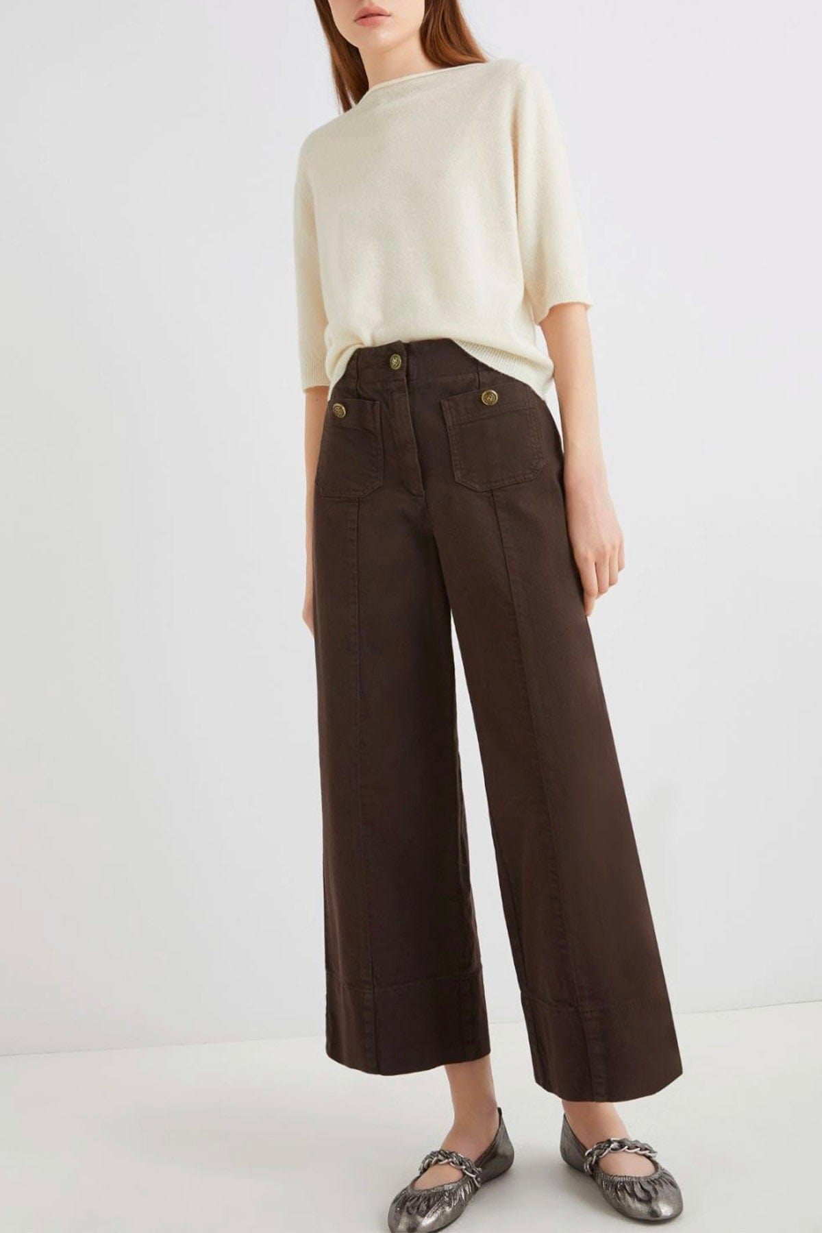 MARELLA PANTALONE LUNGO  MARRONE / 34 Pantaloni marroni donna Marella Velain