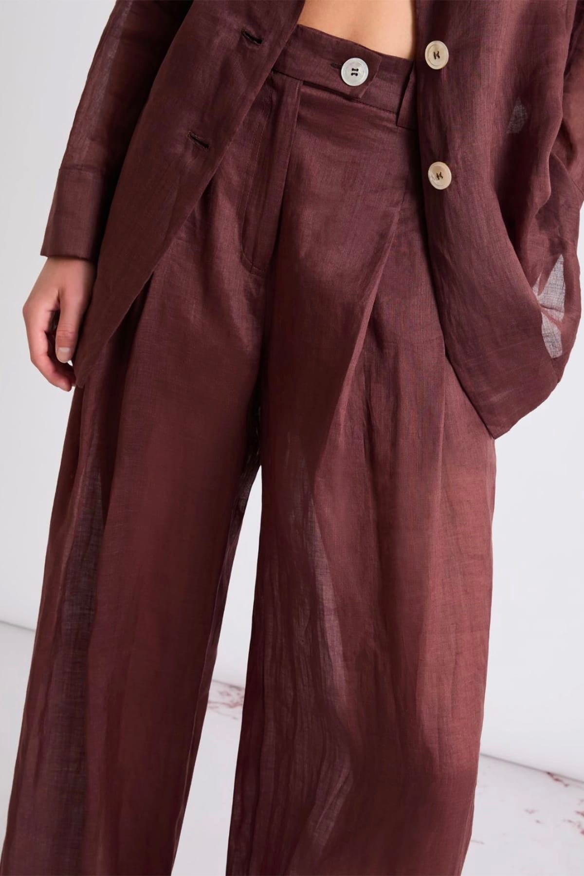 MARELLA PANTALONE LUNGO  MARRONE / 34 Pantaloni over donna Marella Mllaereo