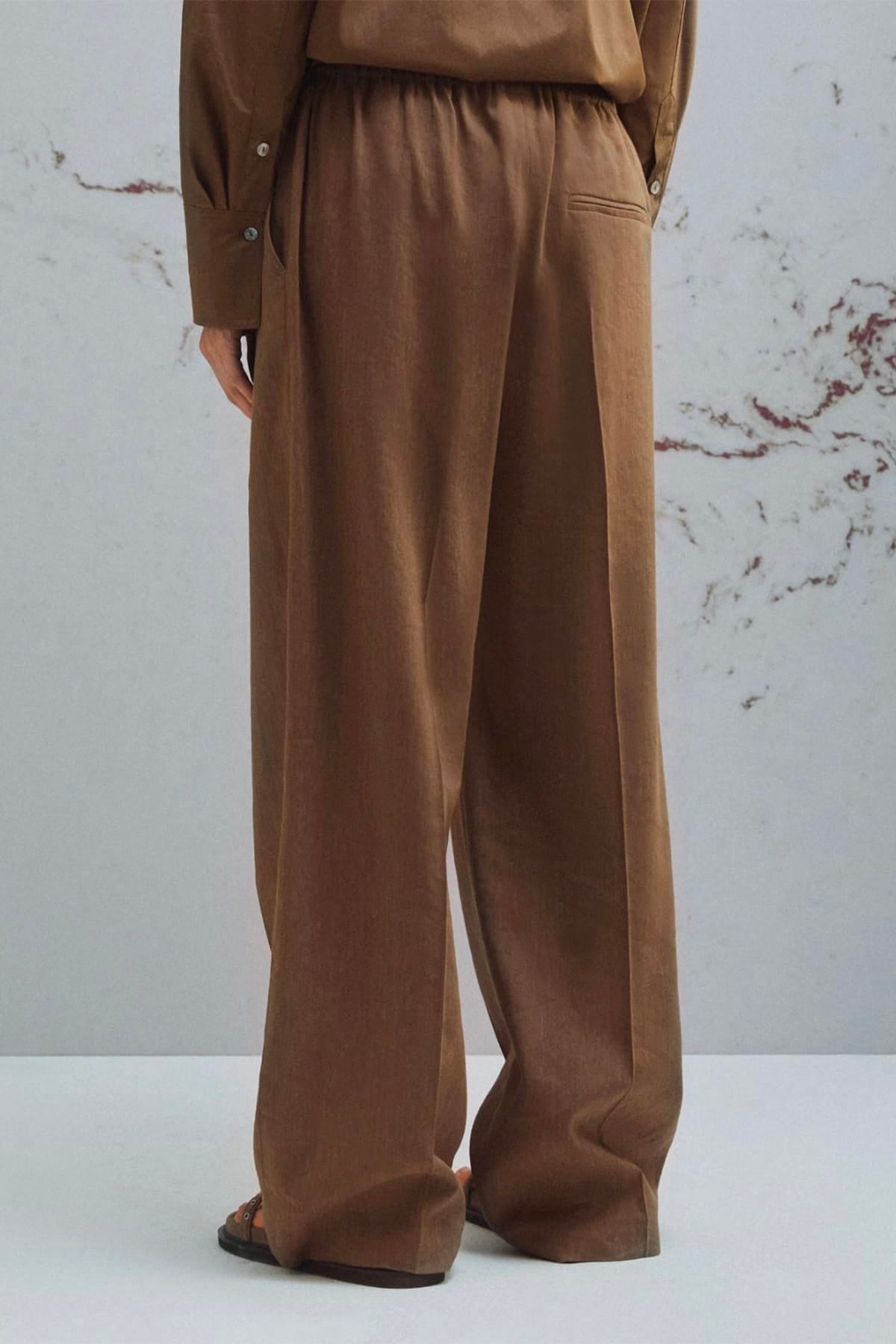 MARELLA PANTALONE LUNGO  Pantaloni over in misto lino donna Marella Monochrome Mlmalloro