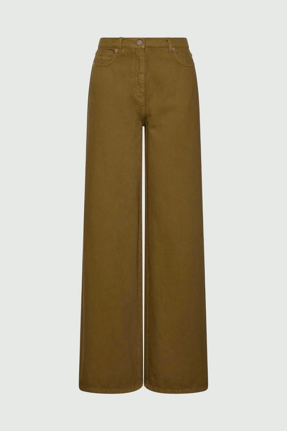 MARELLA PANTALONE LUNGO  VERDE OLIO / 34 Pantaloni in drill di cotone Marella Mllzaffo