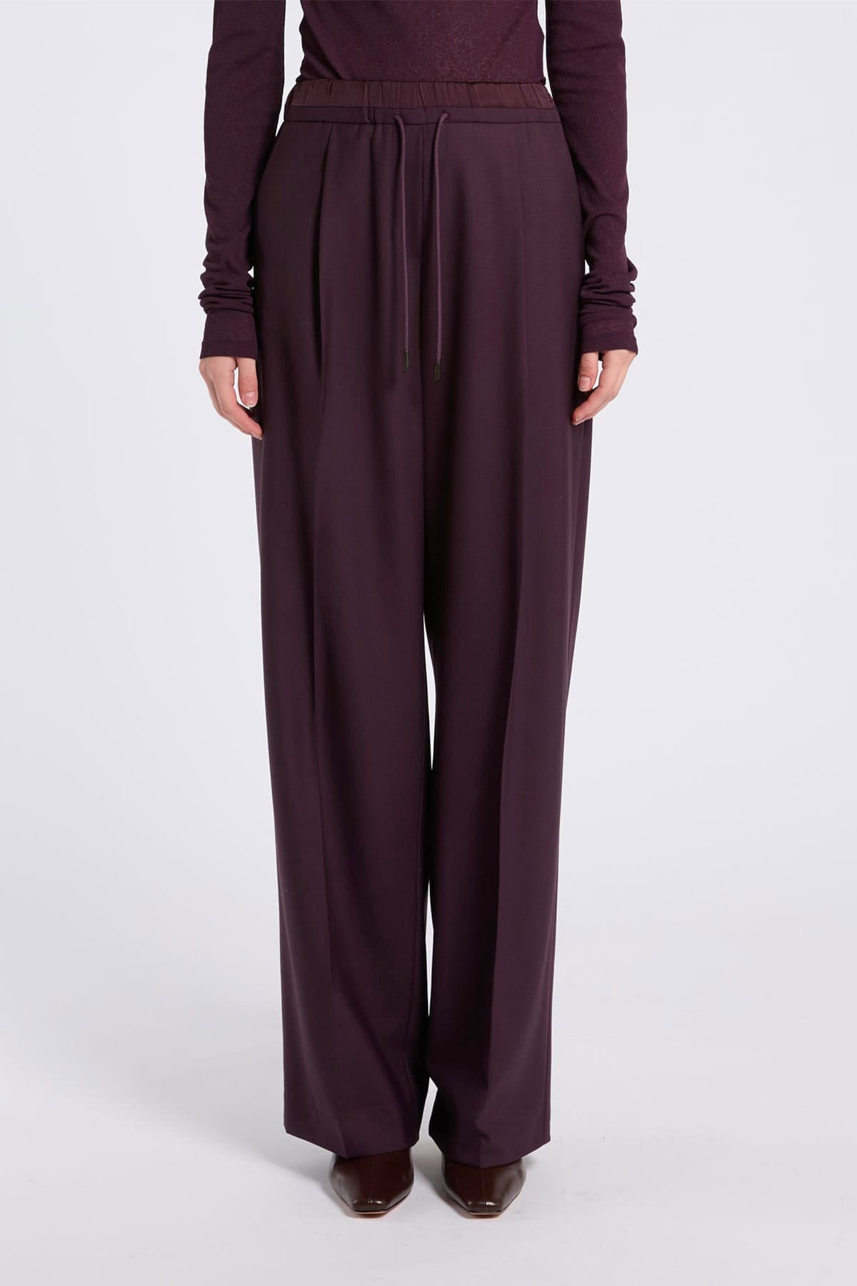 MARELLA PANTALONE LUNGO  VIOLA MORA / 34 Pantaloni over in gabardina donna Marella Mllfumetto