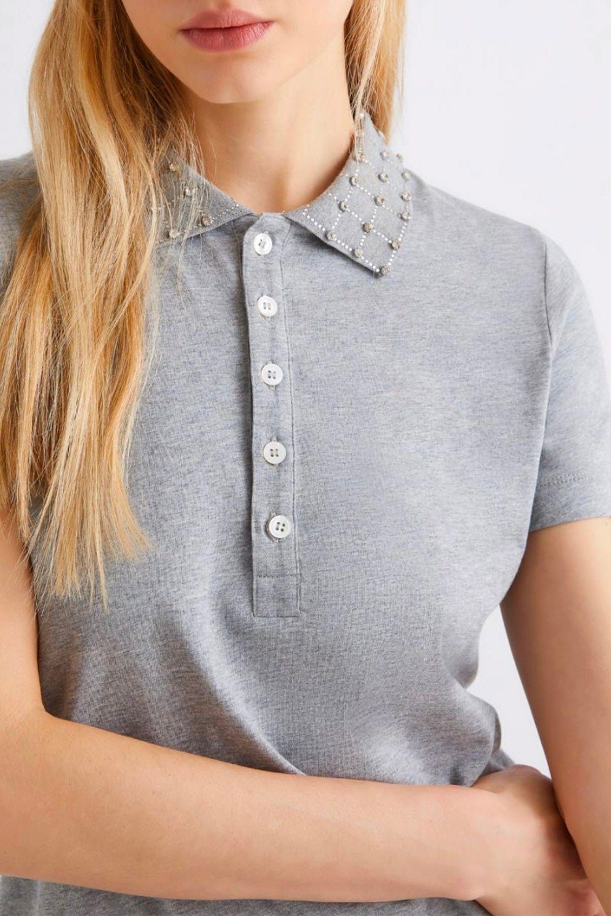 MARELLA POLO  GRIGIO MELANGE / XXS Polo in maglia di cotone donna Marella Numidie